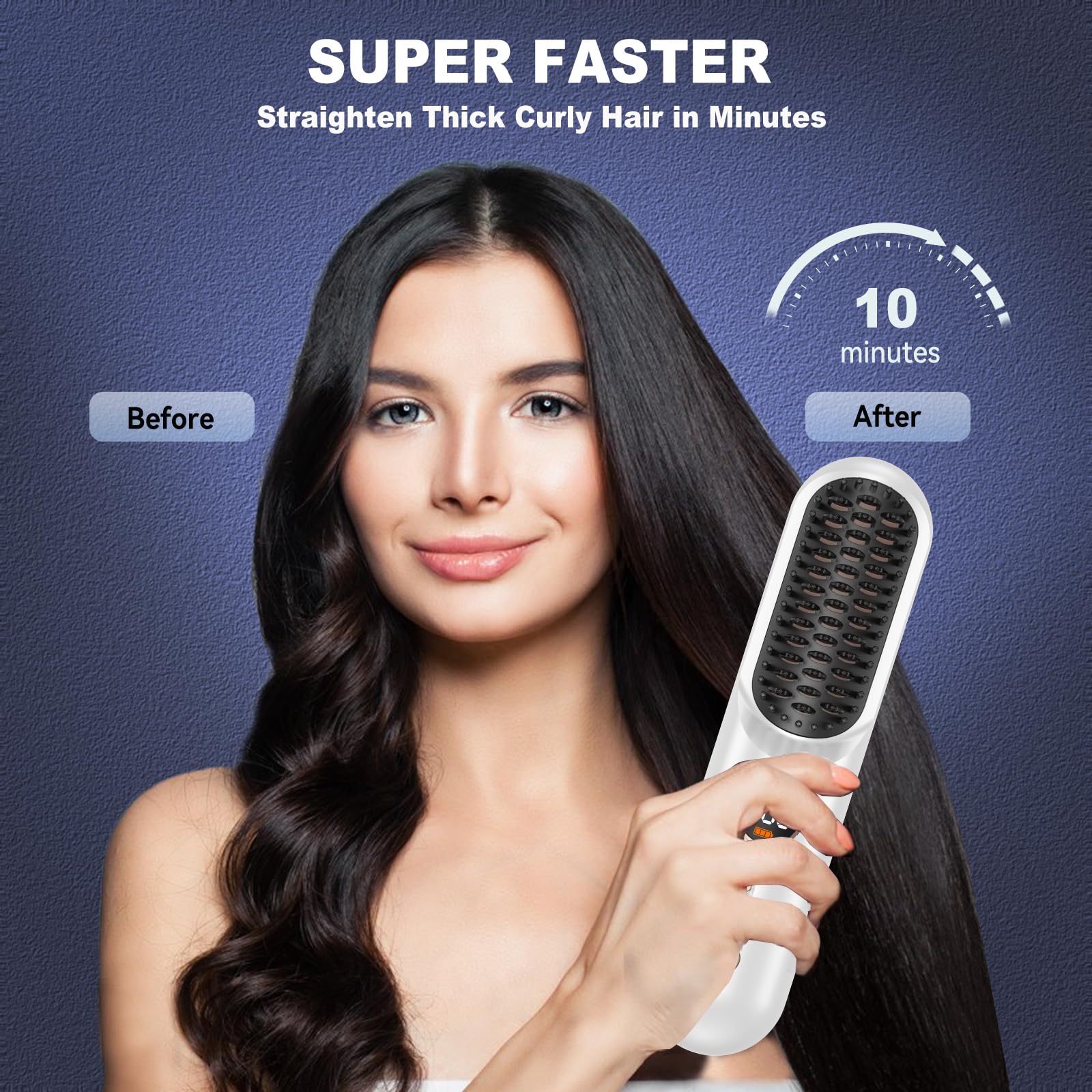 Ion negativo de Atopskins suaviza el cabello durante el peinado.