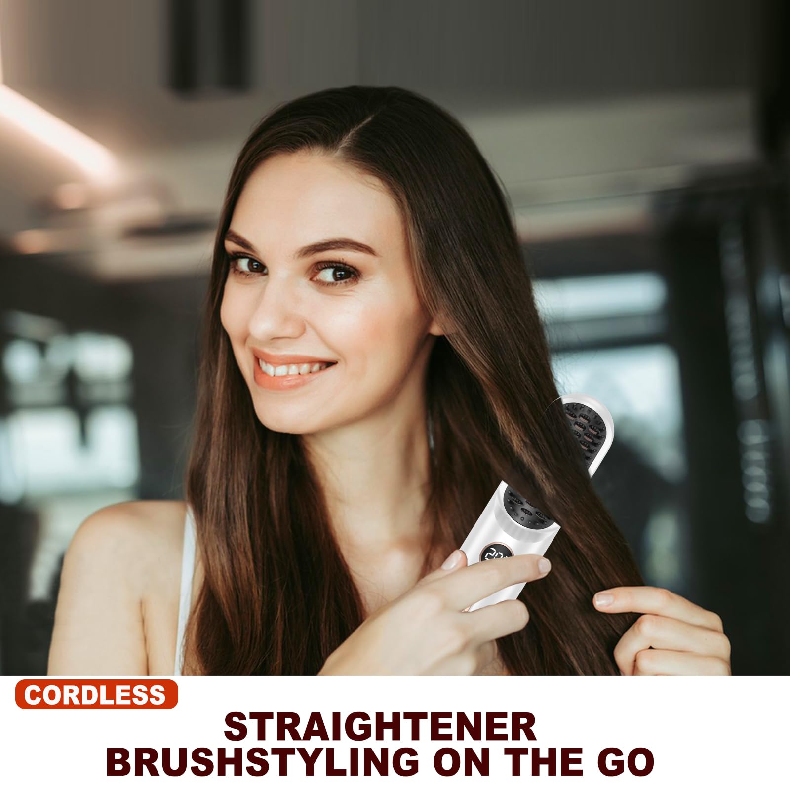 Peinado suave y rápido para cabello liso y rizado durante viajes.
