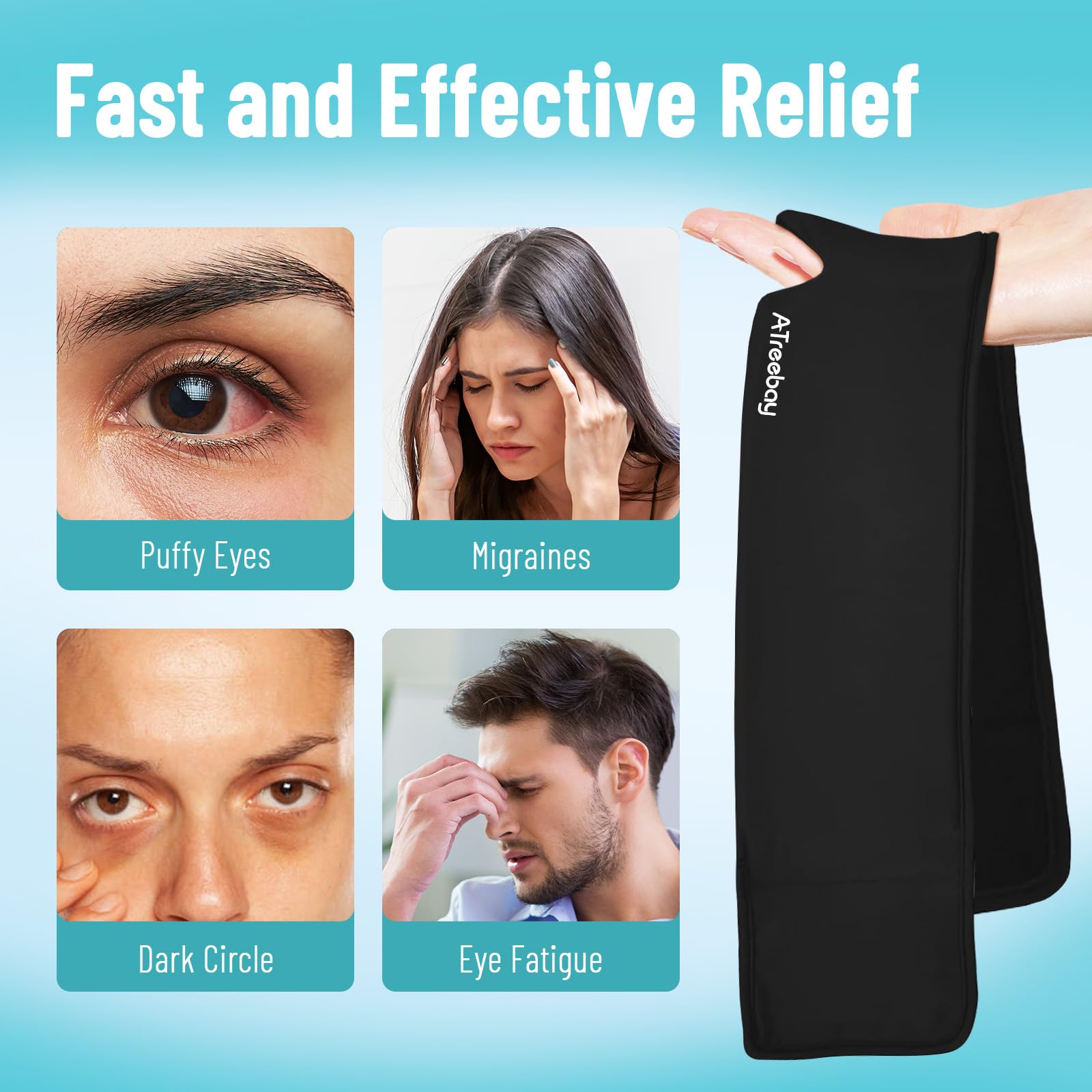 ATreebay máscara para ojos con gel frío, perfecta para reducir la tensión ocular.