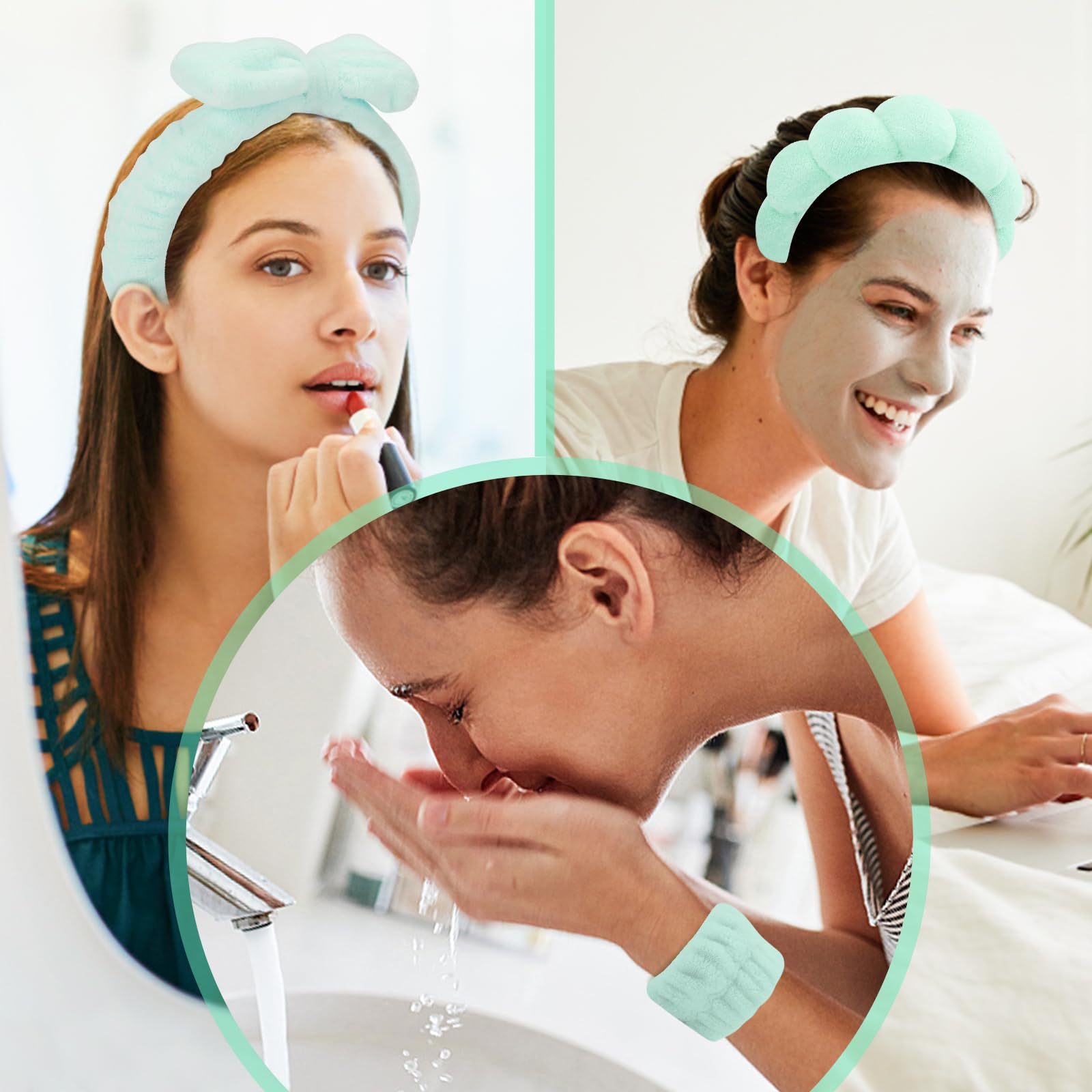 ATROCH banda para la cabeza maquillaje spa, ideal durante rutinas de limpieza