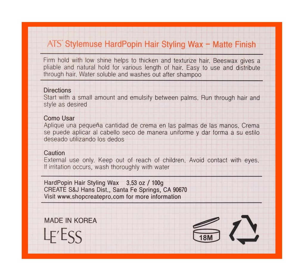 ATS Professional Stylemuse Hard Popin, aroma suave que no abruma durante el uso.