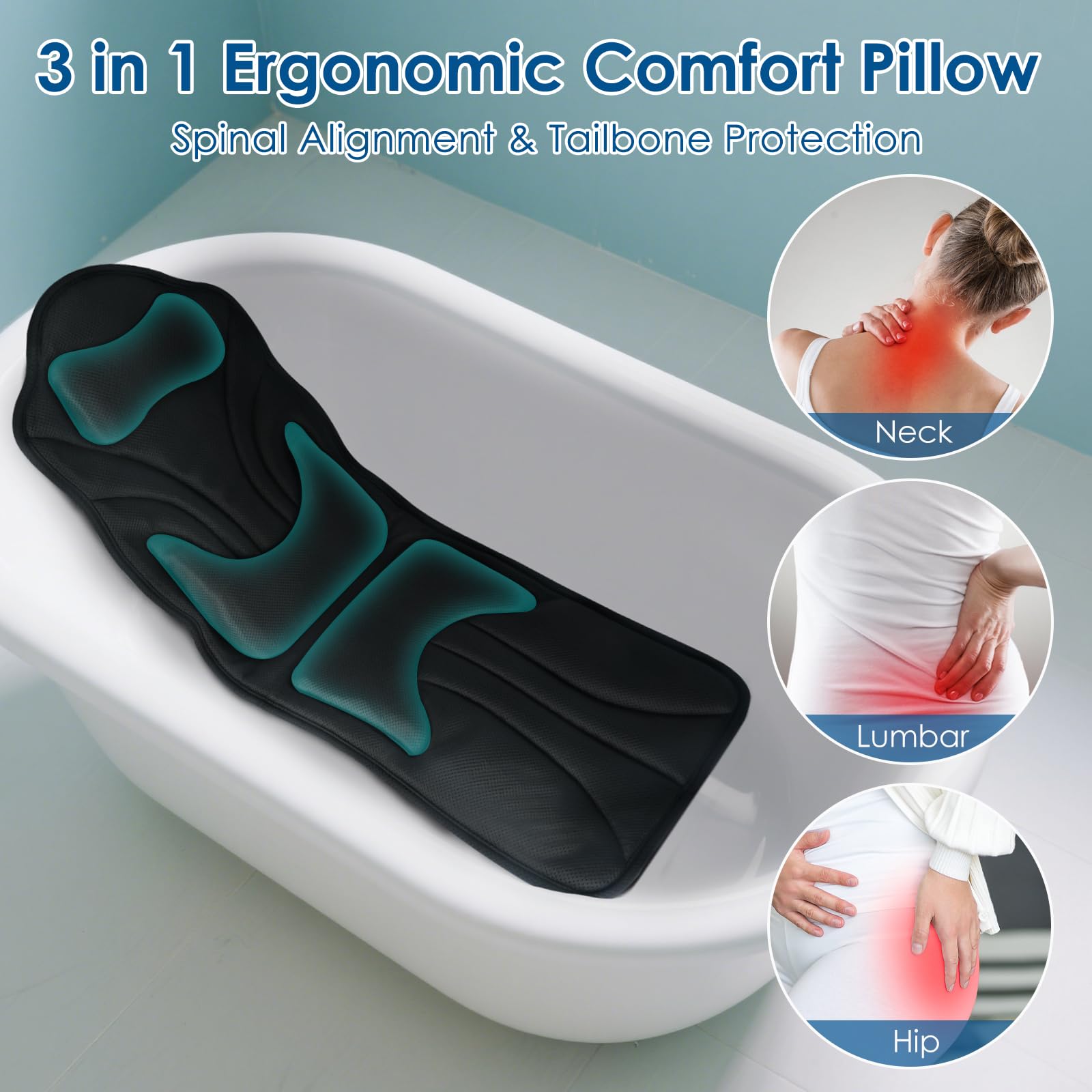 Atsuwell almohada para zona lumbar alivia la presión y mejora la comodidad.