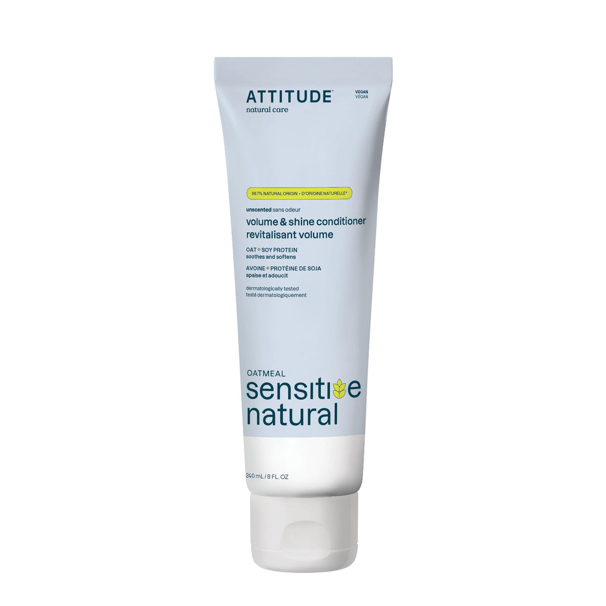 ATTITUDE acondicionador suave en botella, adecuado para cabello sensible y cómodo de usar