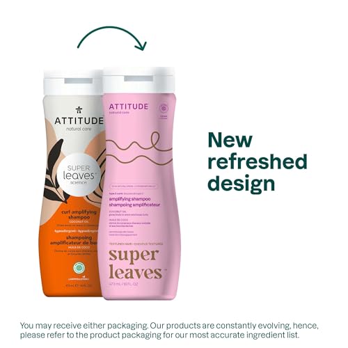 ATTITUDE Shampoo Amplificante con aceite de coco, ingredientes naturales para rizos más sueltos.