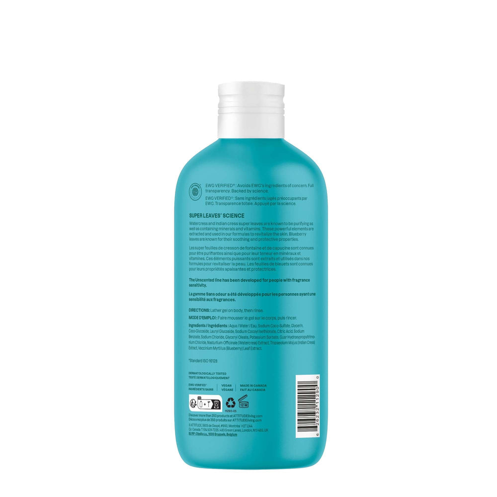 ATTITUDE Body Wash: probado dermatologicamente para cuidado diario suave.
