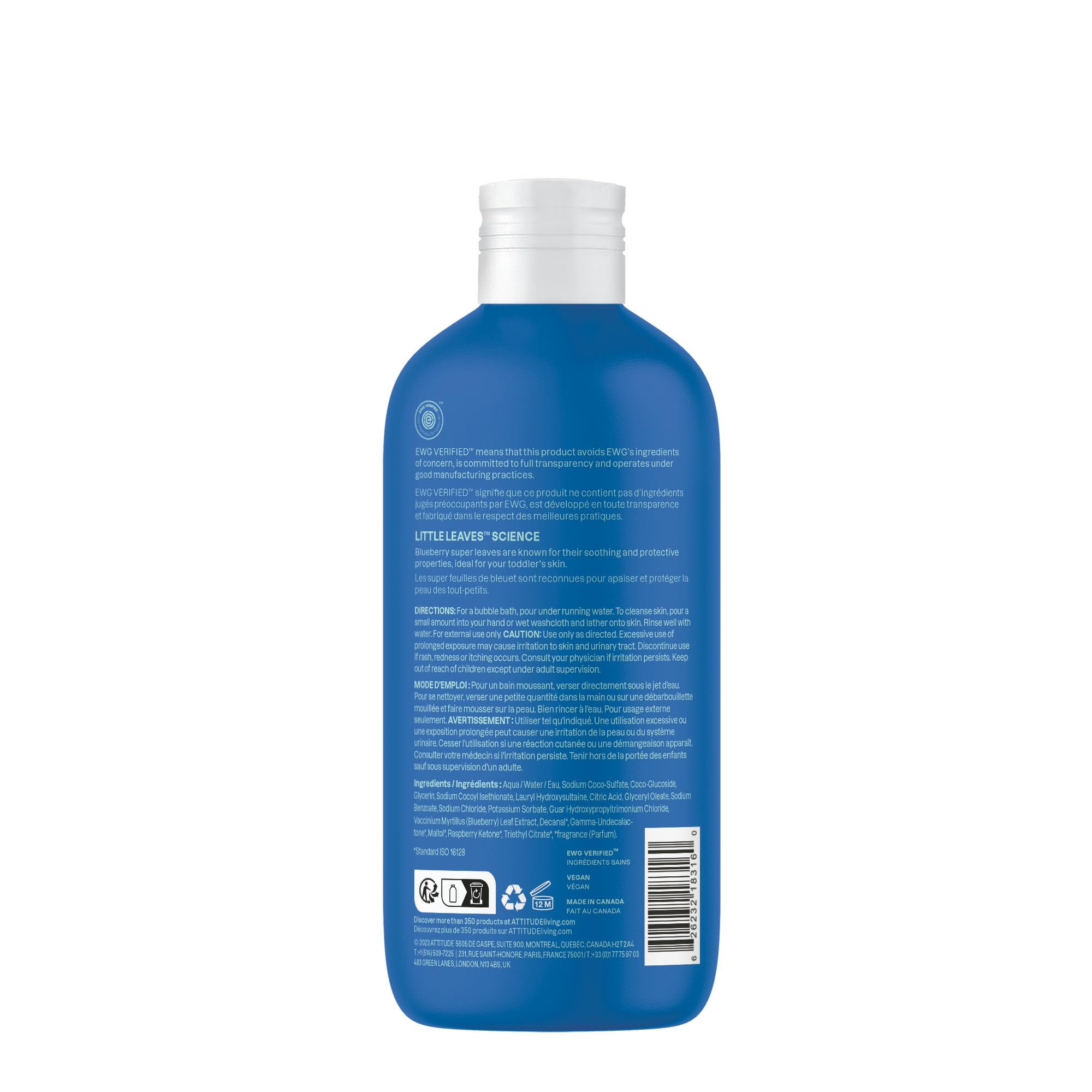 ATTITUDE Bubble Wash para Niños, uso diario para una rutina suave y agradable