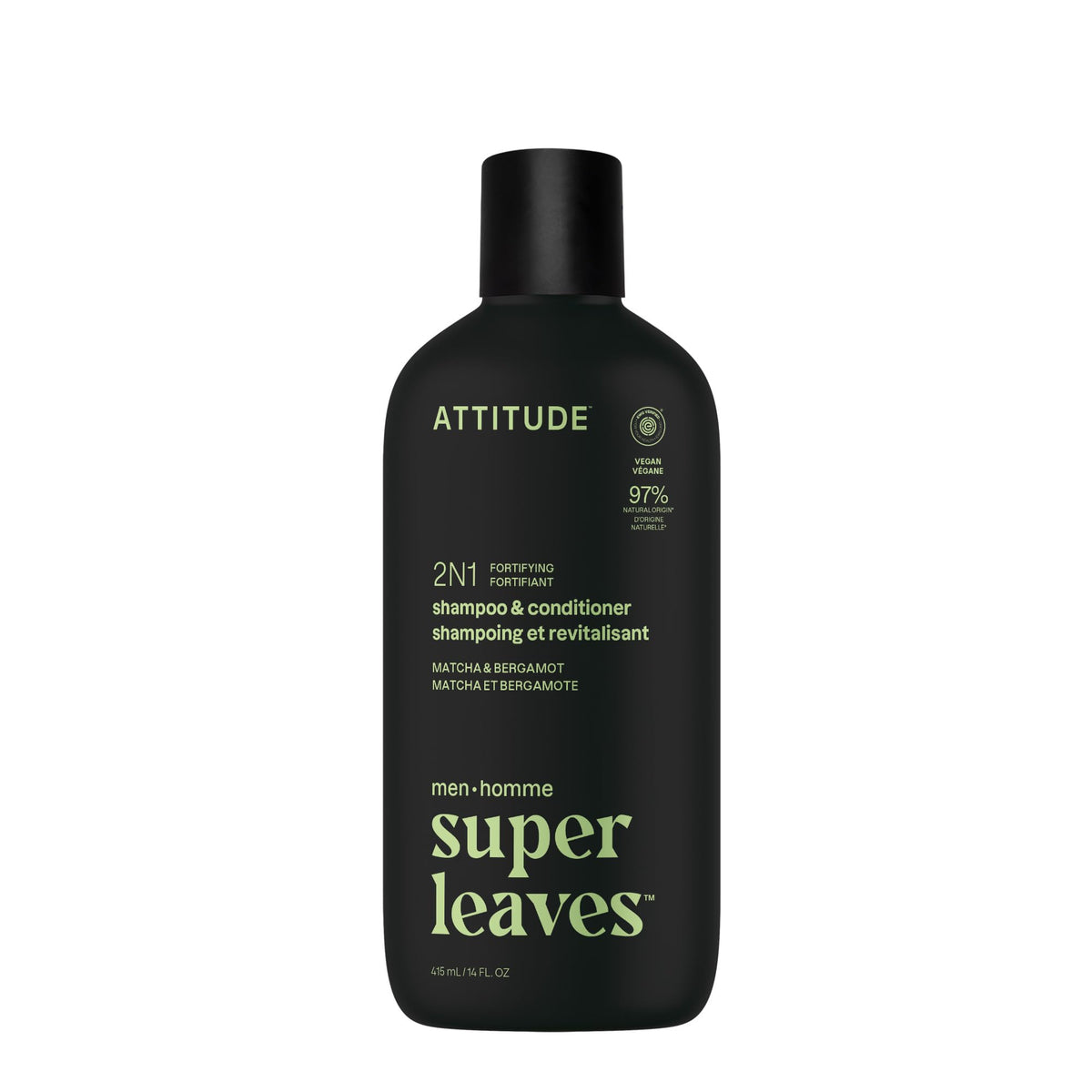 ATTITUDE Dos en Uno: frente del envase, cabello más fresco y fácil de peinar.