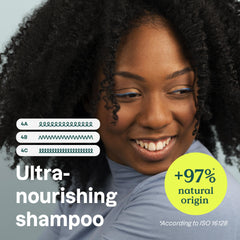 ATTITUDE champú ultra nutritivo, ingredientes naturales visibles para rizos fuertes