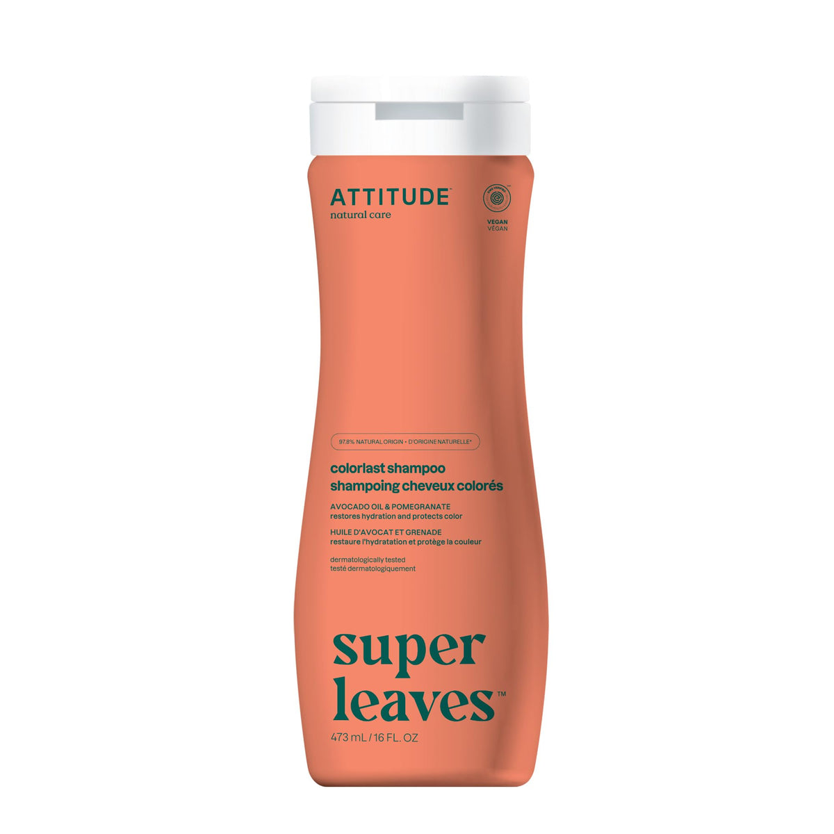 ATTITUDE Colorlast Shampoo botella vertido, hidratación suave para cabello teñido