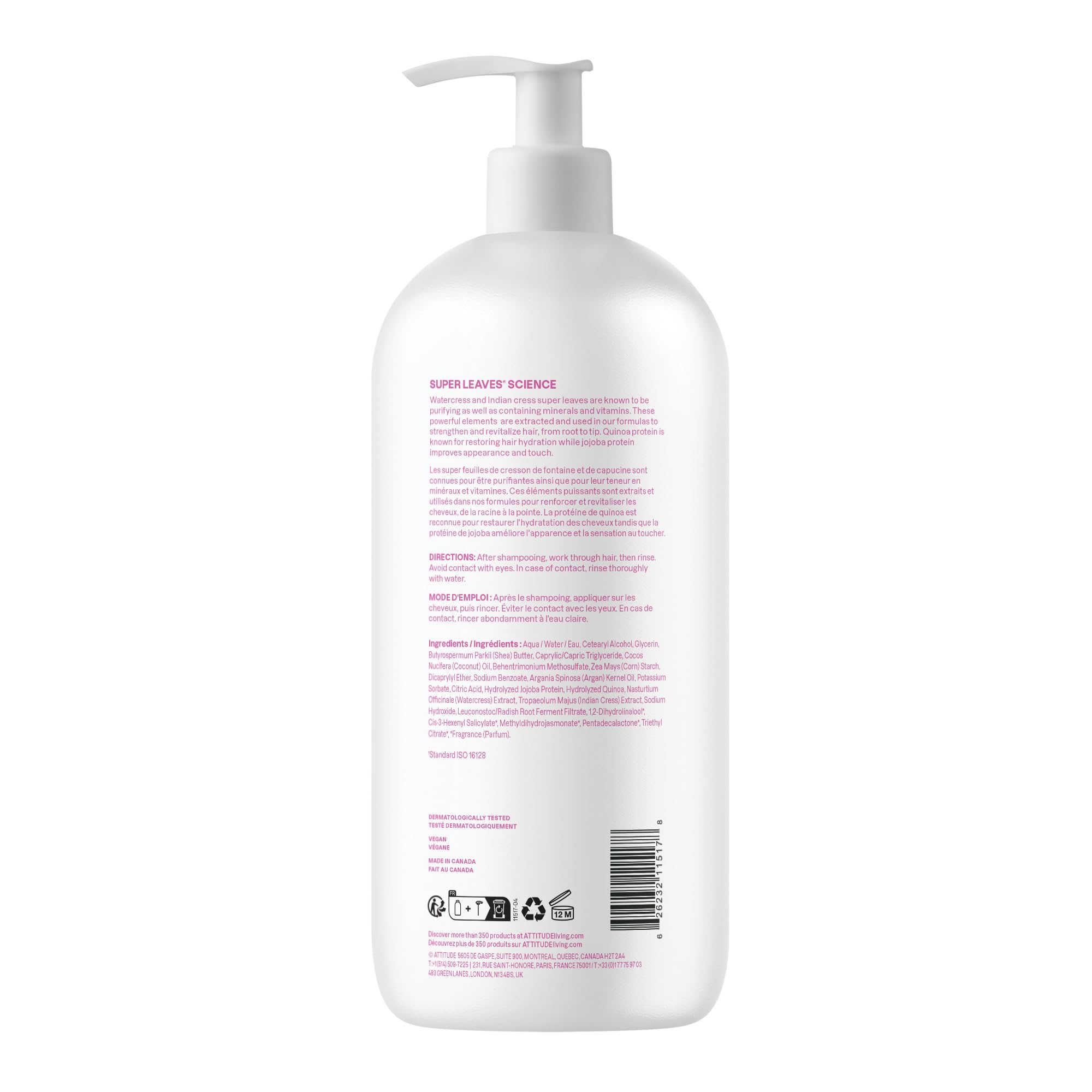 ATTITUDE acondicionador para cabello seco, aroma tropical, ideal para rutina diaria.