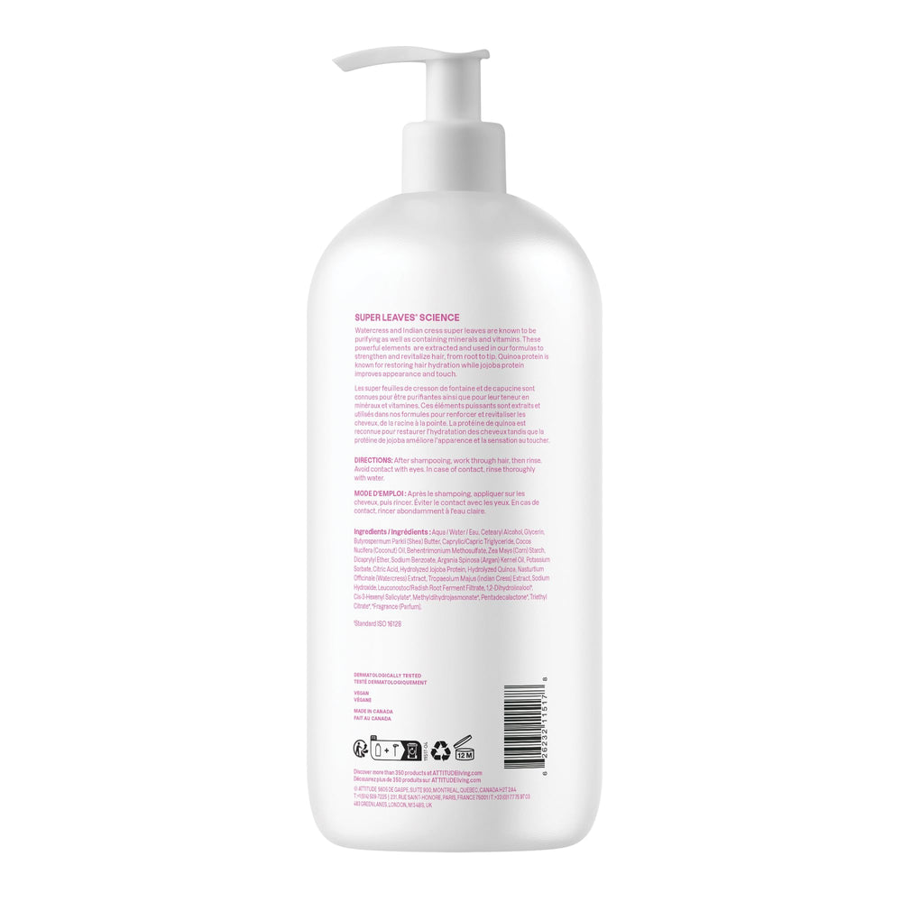 ATTITUDE acondicionador para cabello seco, aroma tropical, ideal para rutina diaria.