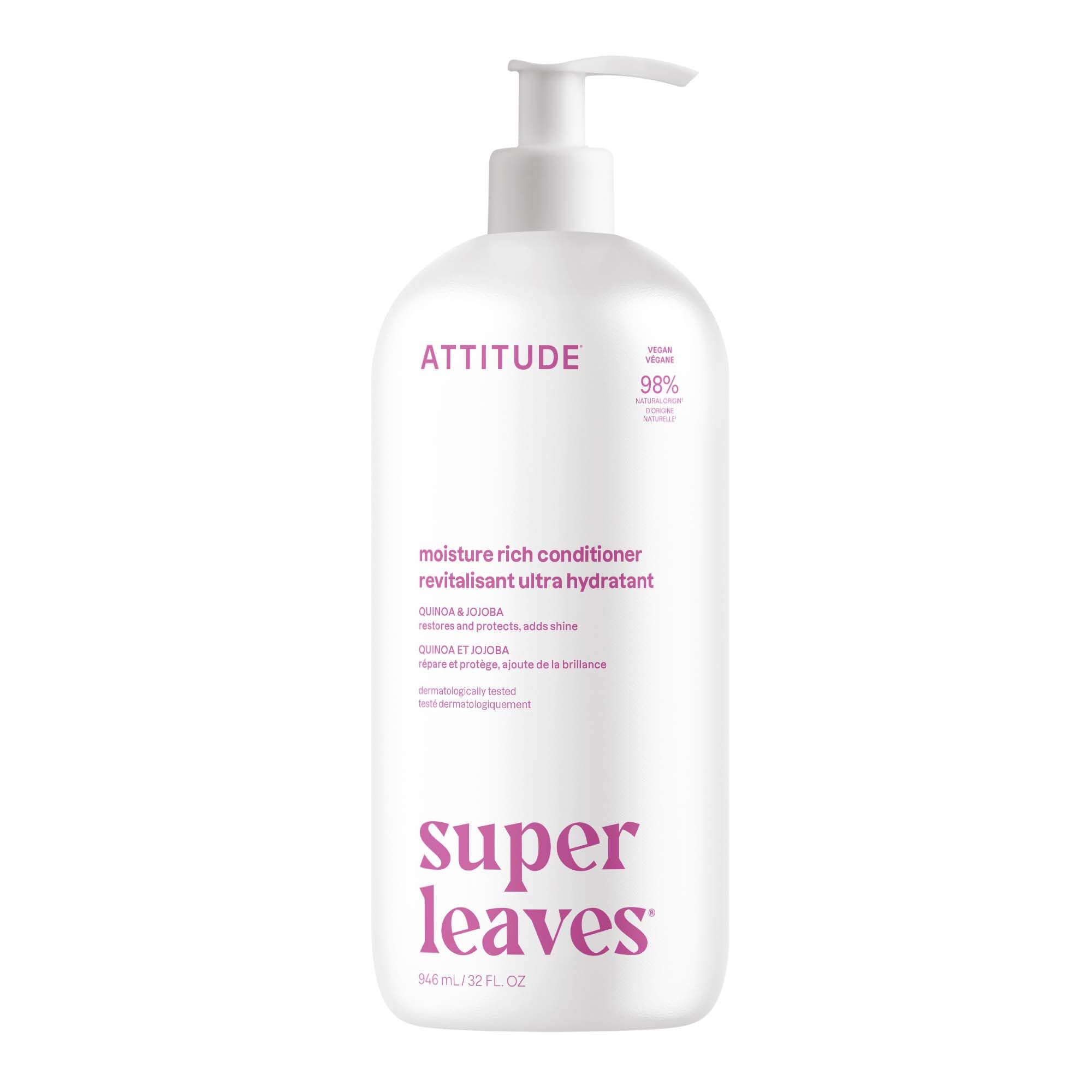 ATTITUDE condicionador hidratante en botella 32oz para cabello seco y dañado.