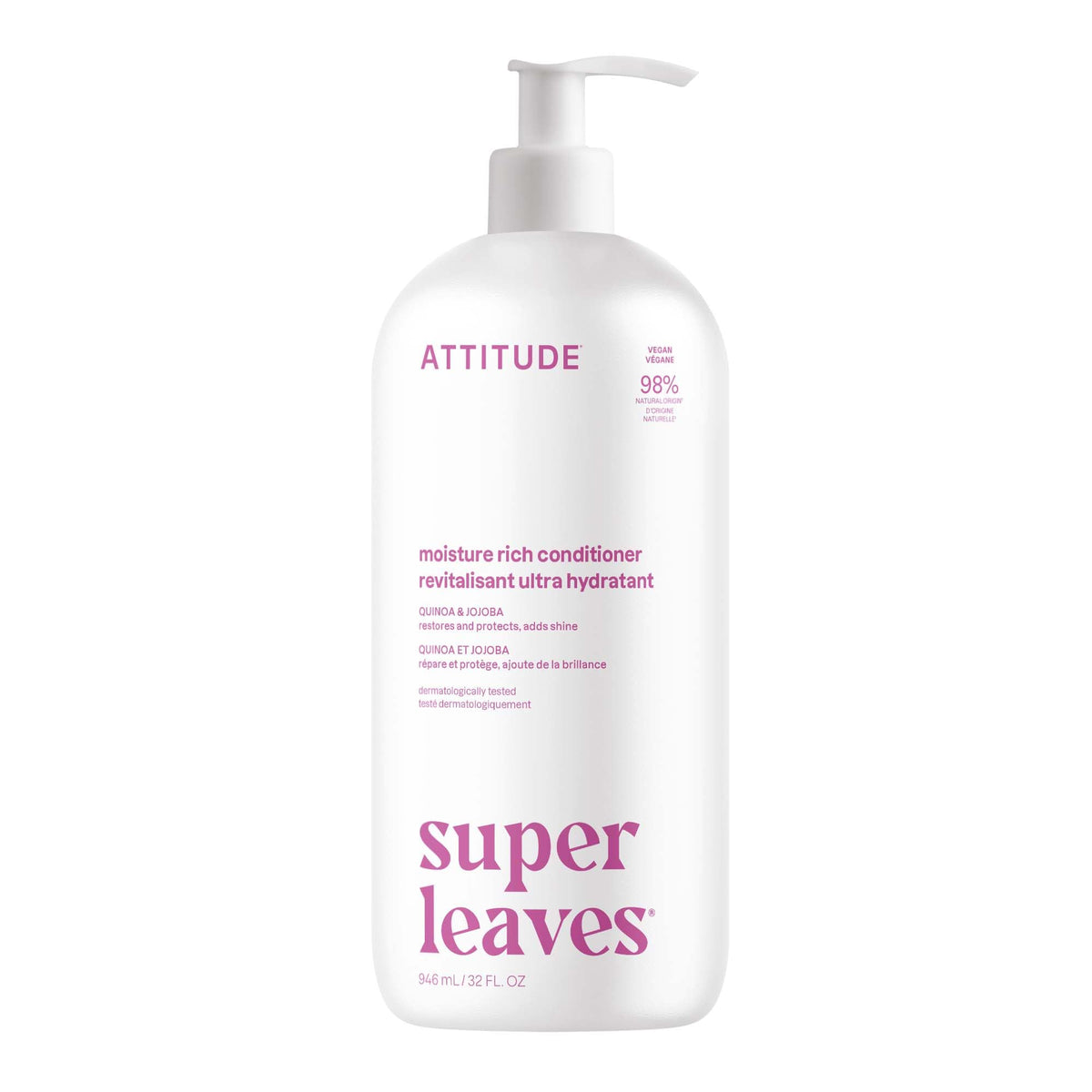 ATTITUDE condicionador hidratante en botella 32oz para cabello seco y dañado.