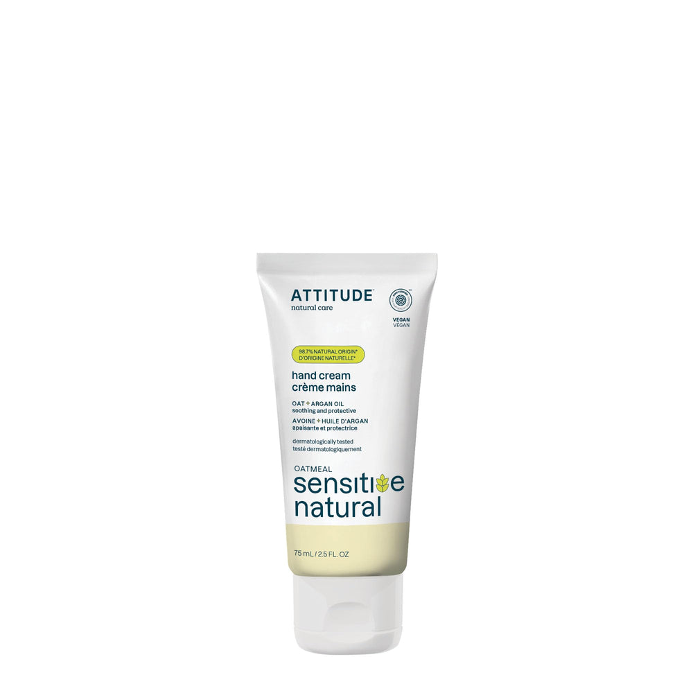 La crema ATTITUDE para manos con aceite de argán calma piel sensible y nutre.