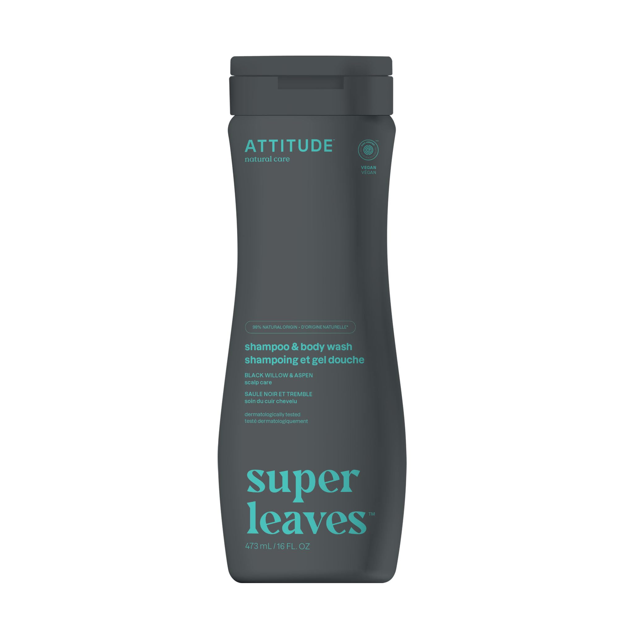 ATTITUDE 2 en 1, gel de ducha y champú, aroma masculino.