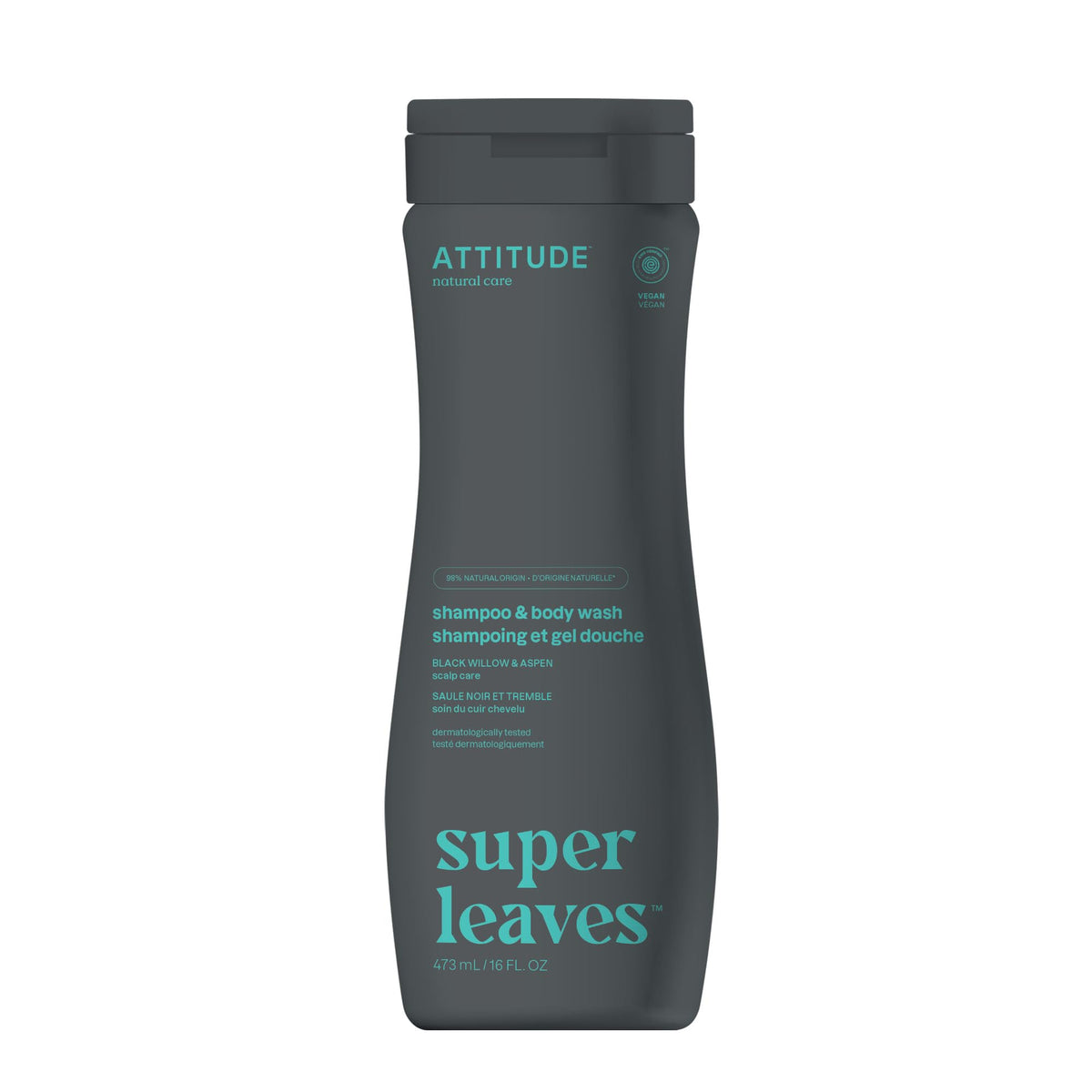 ATTITUDE 2 en 1, gel de ducha y champú, aroma masculino.