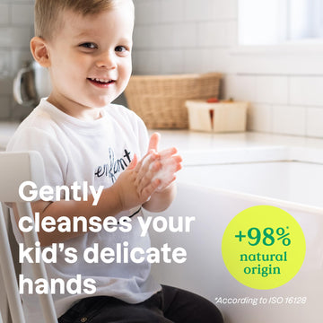 ATTITUDE jabon espumoso para niños, dispensador practico y aroma melon coco