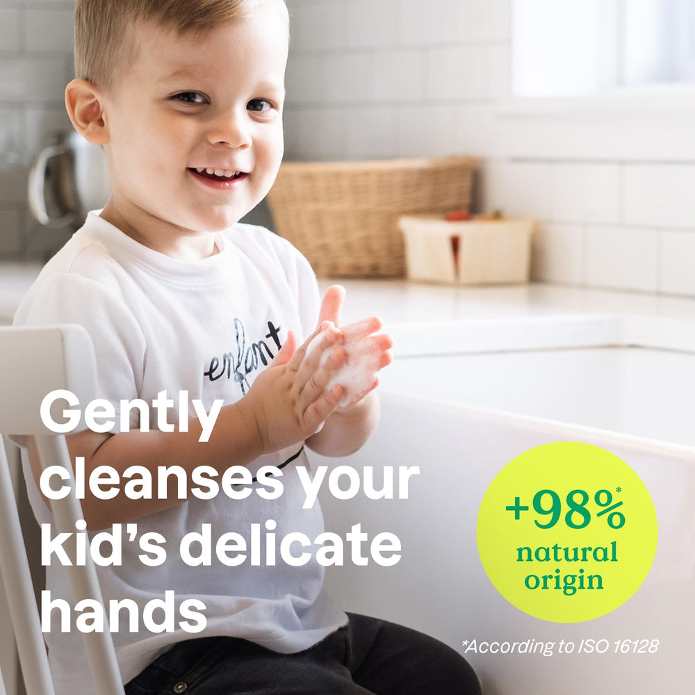 ATTITUDE jabon espumoso para niños, dispensador practico y aroma melon coco