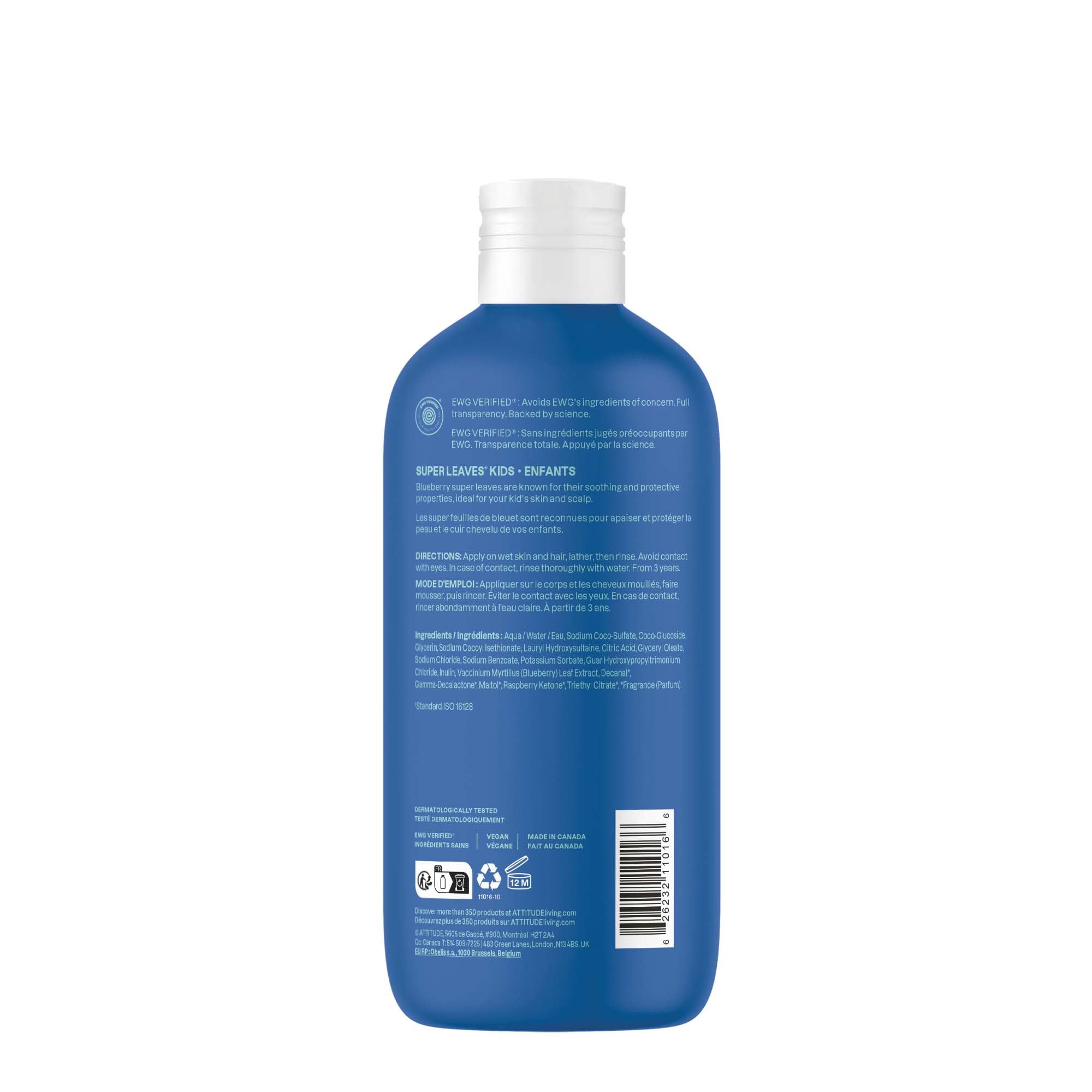 Experiencia de baño divertida con aroma arándano de ATTITUDE para niños.