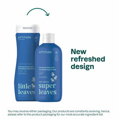 Espuma cremosa de ATTITUDE para niños, 2 en 1, limpia piel y cabello.