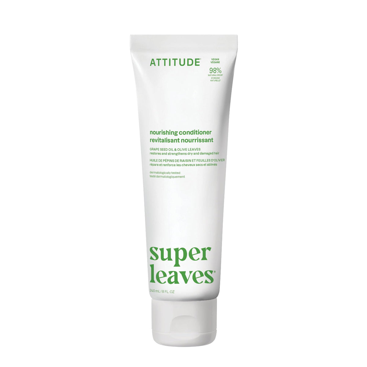 ATTITUDE Nourishing Conditioner botella, brillo suave para cabello seco.