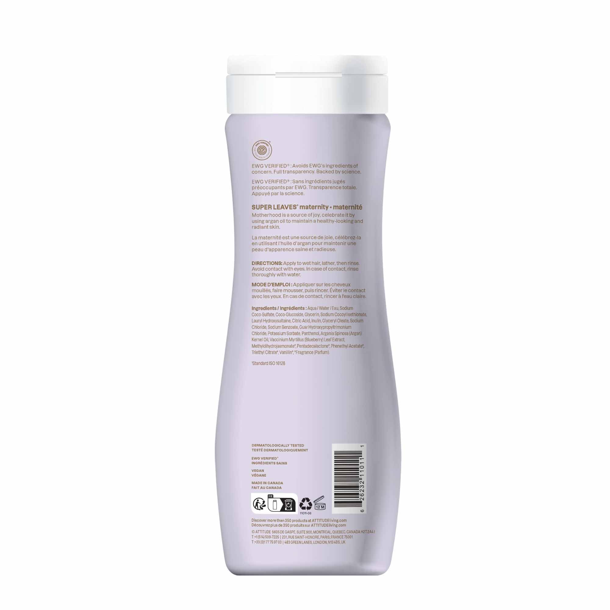 Champú ATTITUDE para embarazo, aplicación en ducha, momento de autocuidado