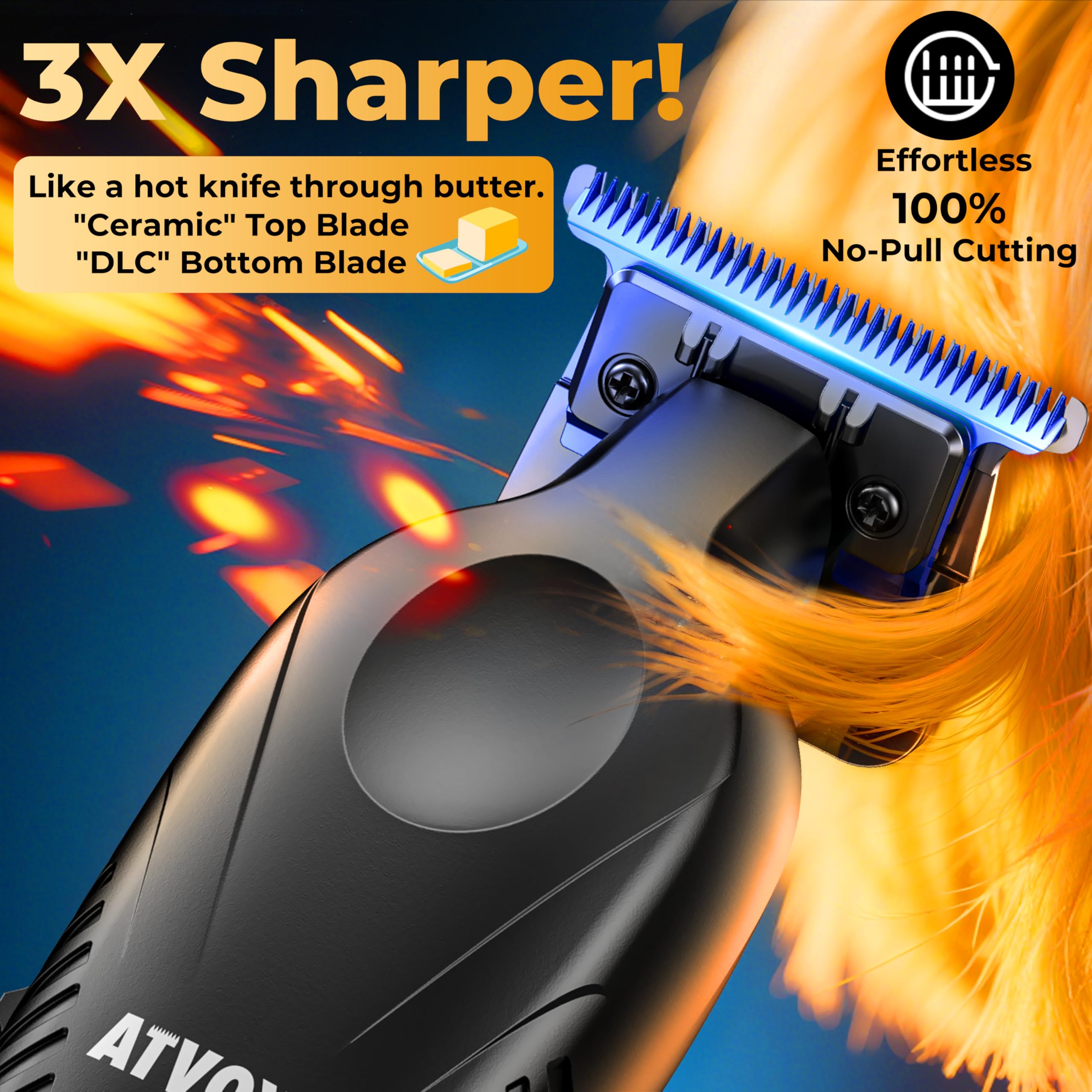 ATVOXIS motor sin escobillas de 9000 RPM para cortes suaves.