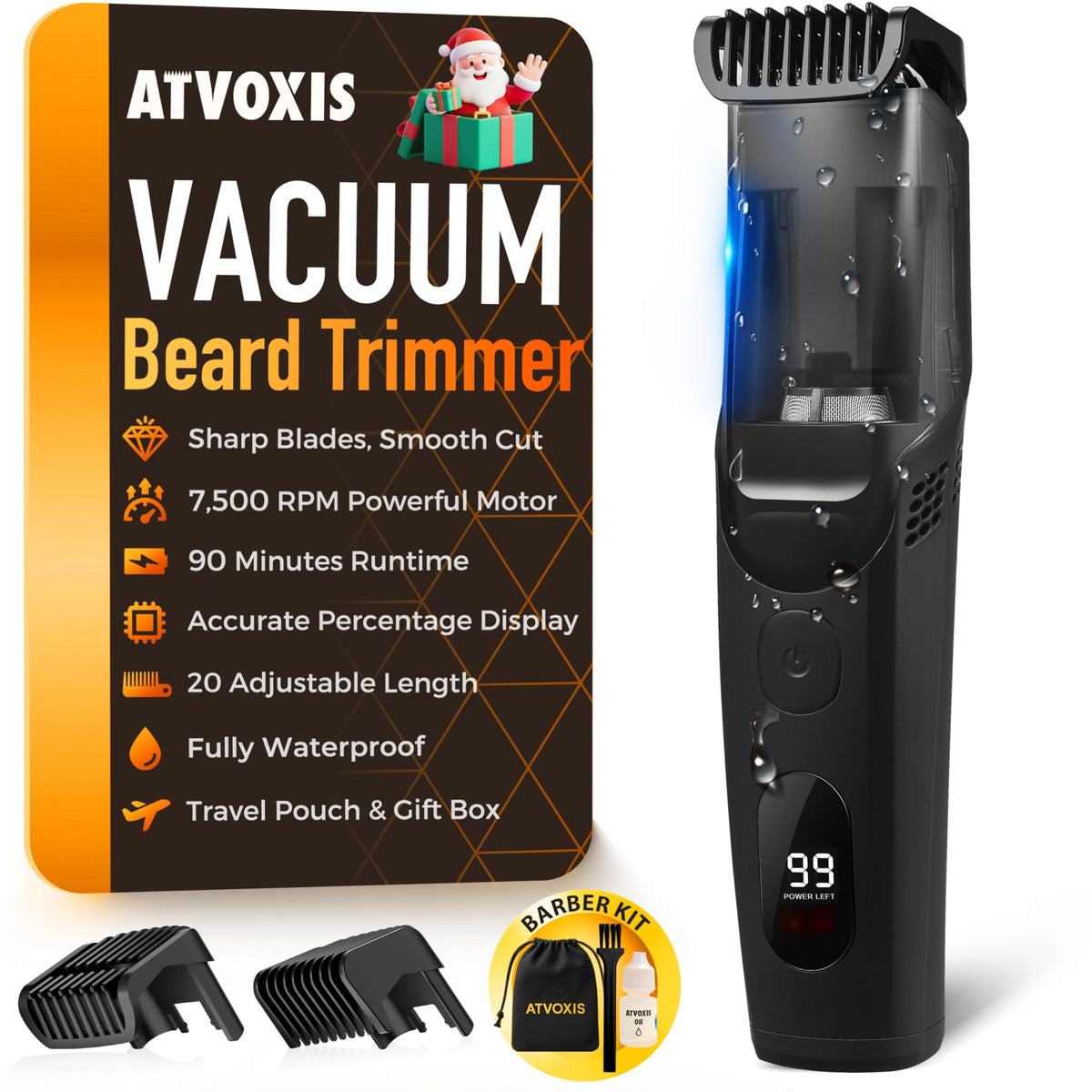 ATVOXIS recortadora-barba aspiradora en mano para un afeitado limpio
