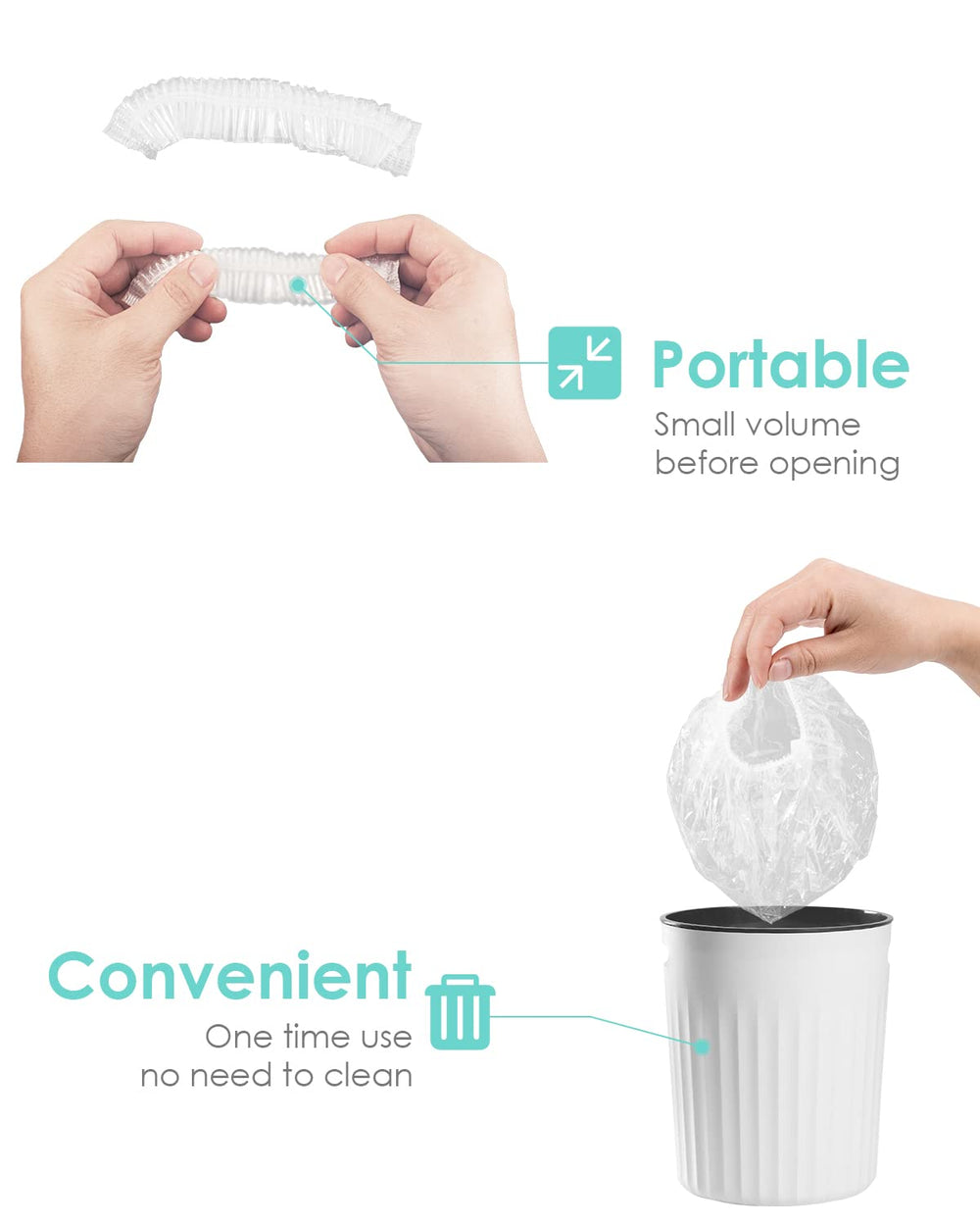 Gorro Auban multiuso desechable, sirve como funda para zapatos o bolsa húmeda