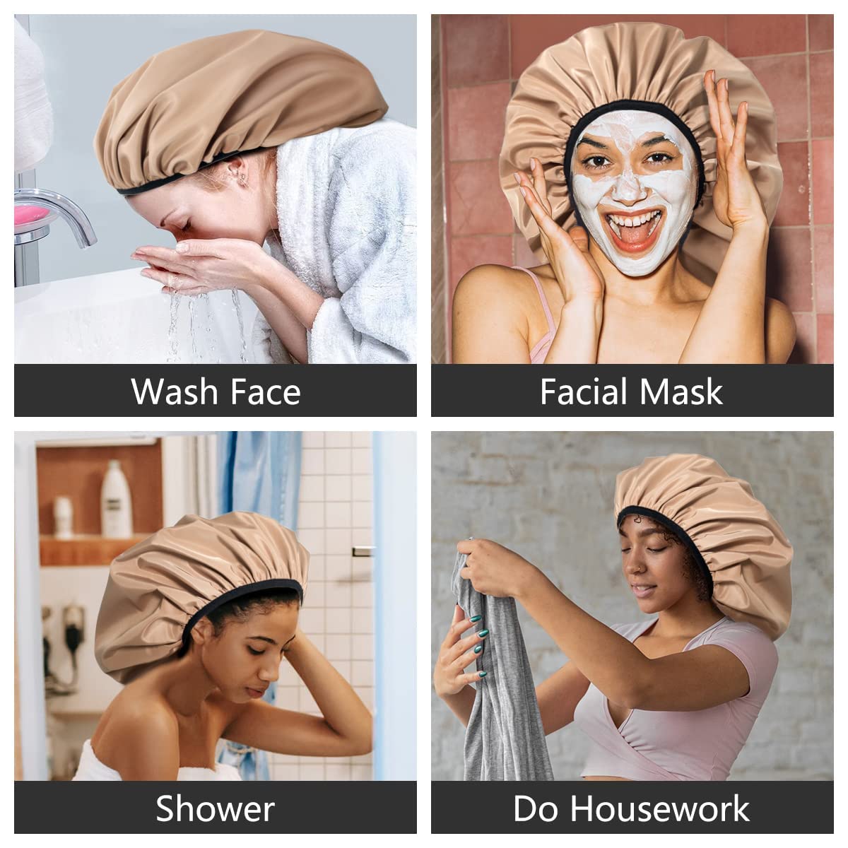 Gorro Auban para locs y peinados largos durante la ducha.