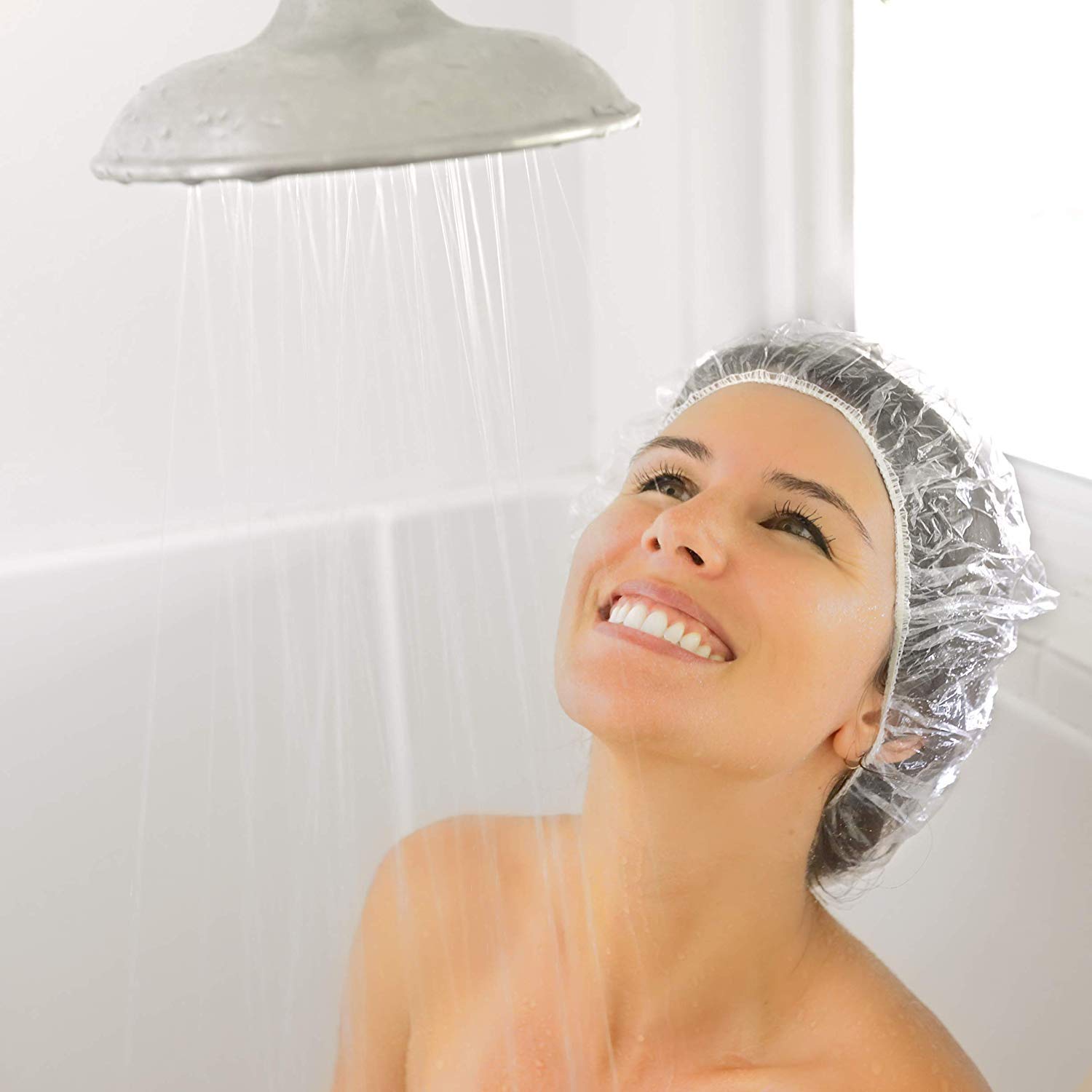 Gorro de ducha Auban resistente al agua, evita filtraciones.