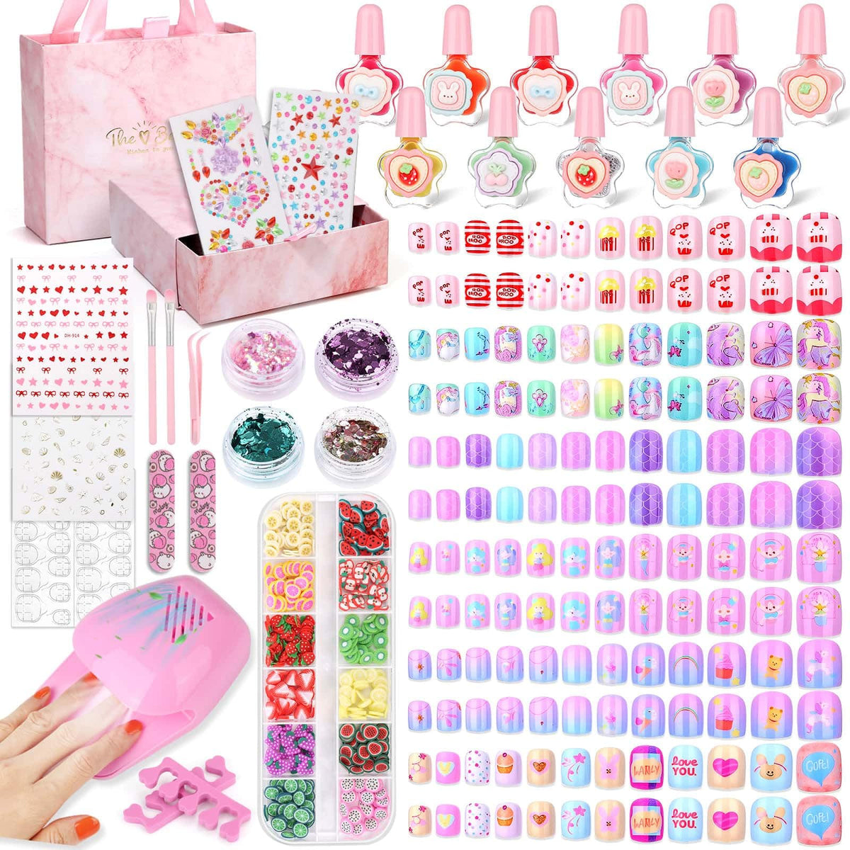 Audab kit de uñas para niñas completo, perfecto para creatividad en casa.