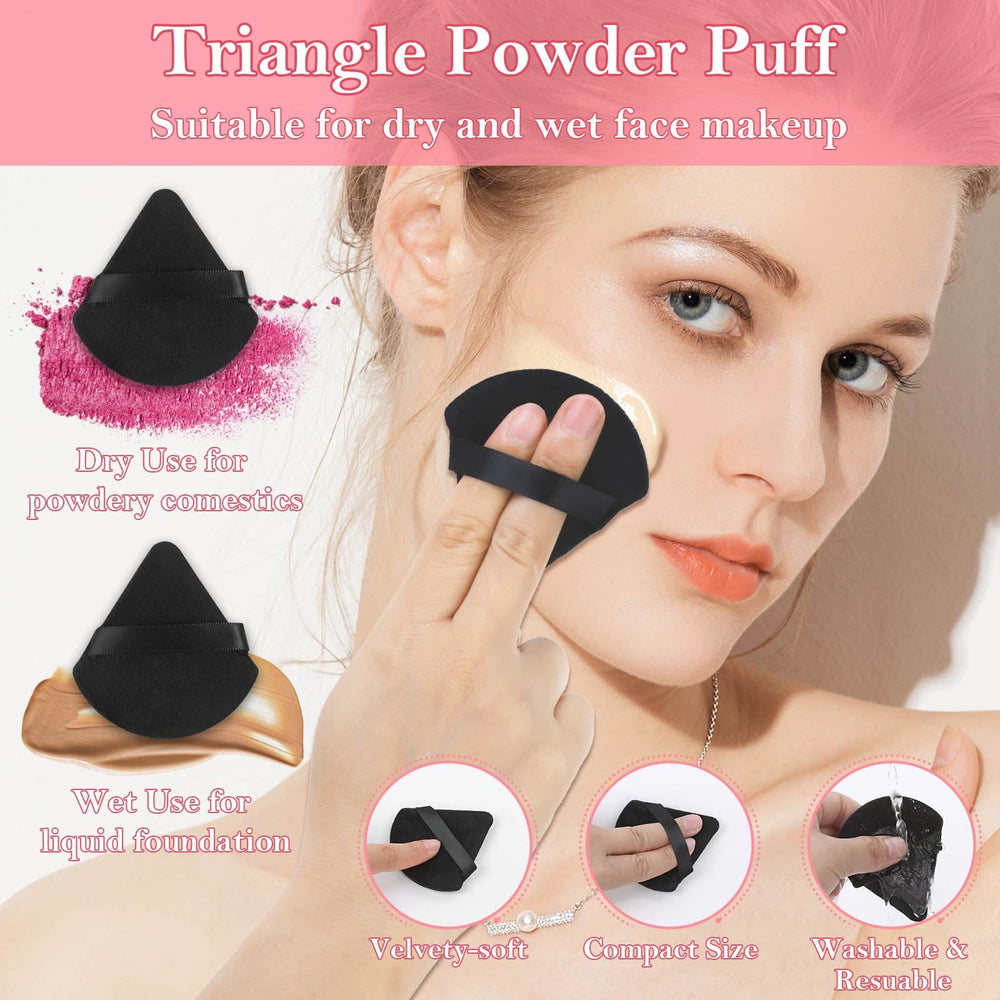 Audab puff triangular para cara, suave y eficiente para polvo