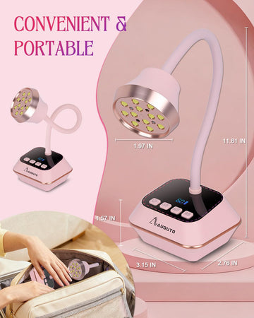 Auduto Iluminación ambiente rosa para una experiencia agradable durante manicuras.