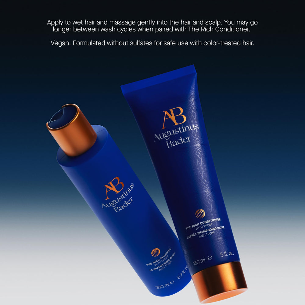Augustinus Bader Champú crema rico; cabello deja suave y brillo natural.