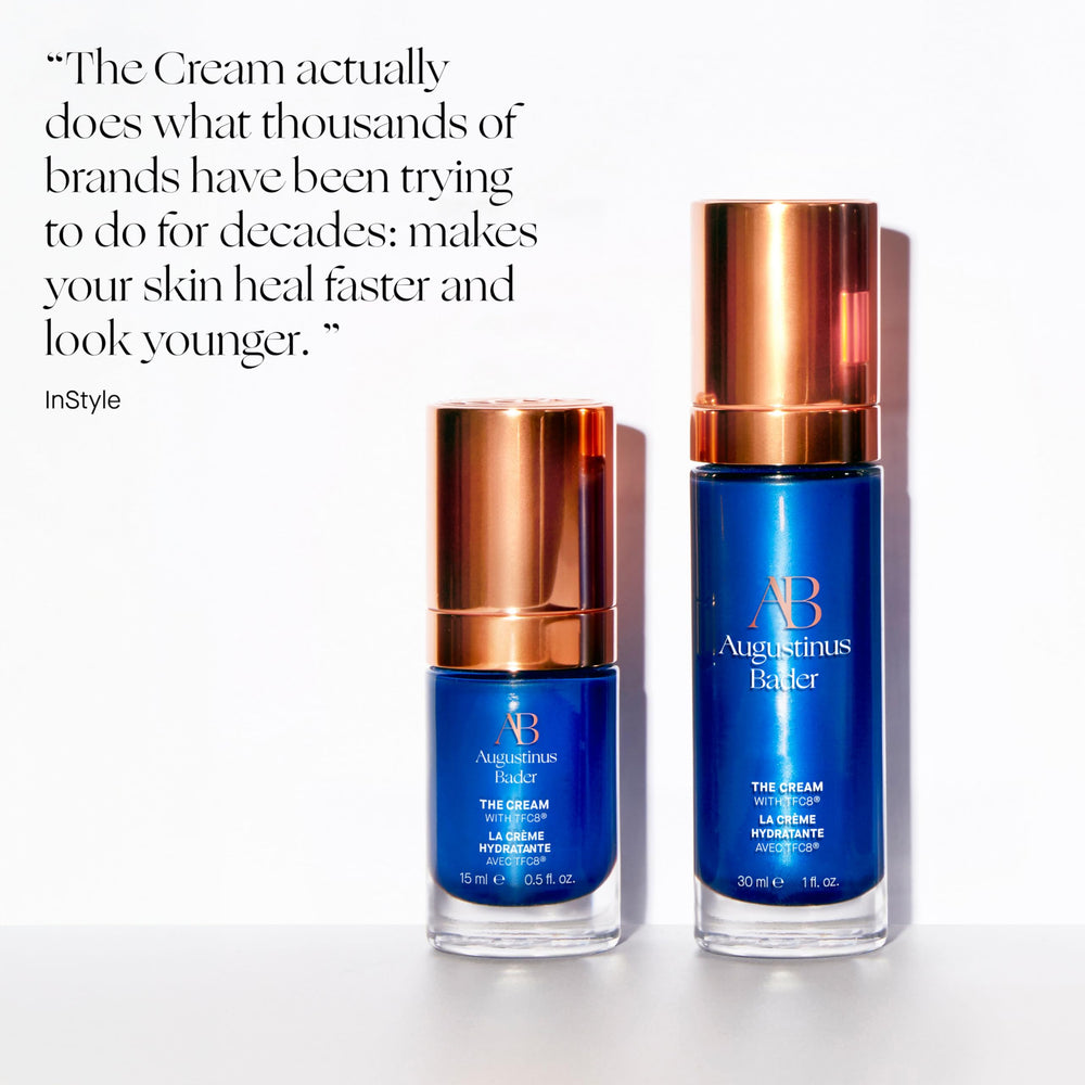 Routine soin visage incluant The Cream pour homme et femme.