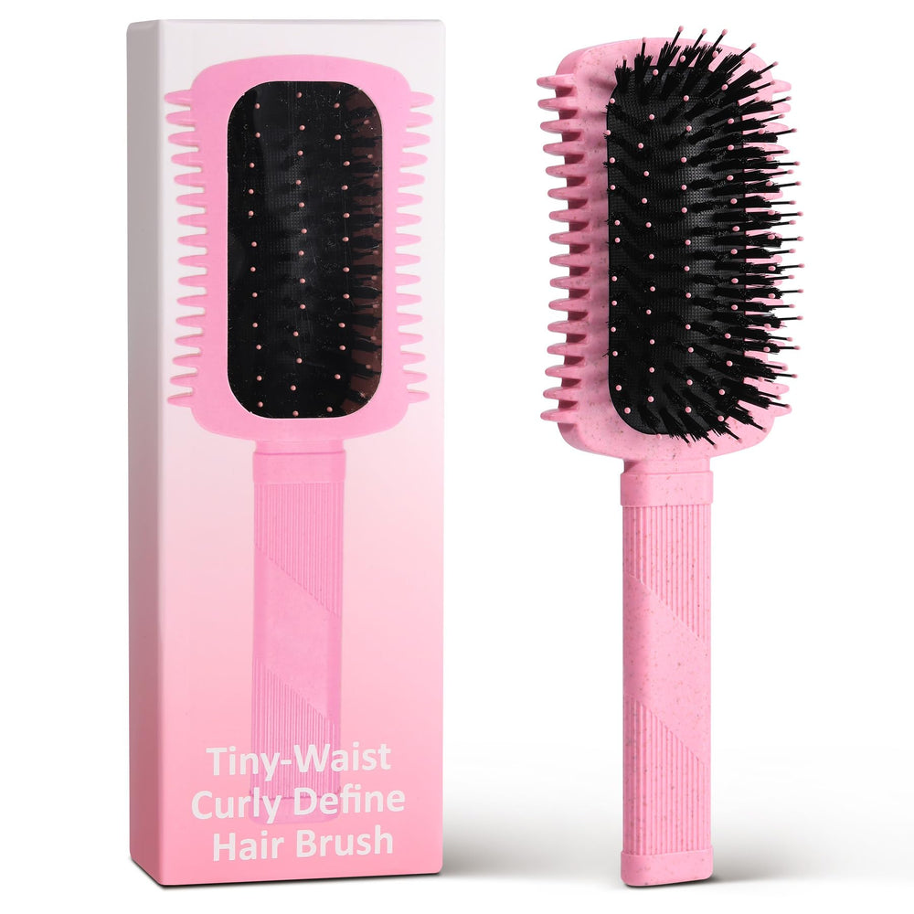 Cepillo Auhrjomra Definidor de Rizos Rosa con diseño ergonómico.