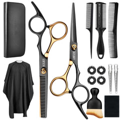 AULikY tijeras corte pelo, conjunto profesional para casa y salón, corte preciso.