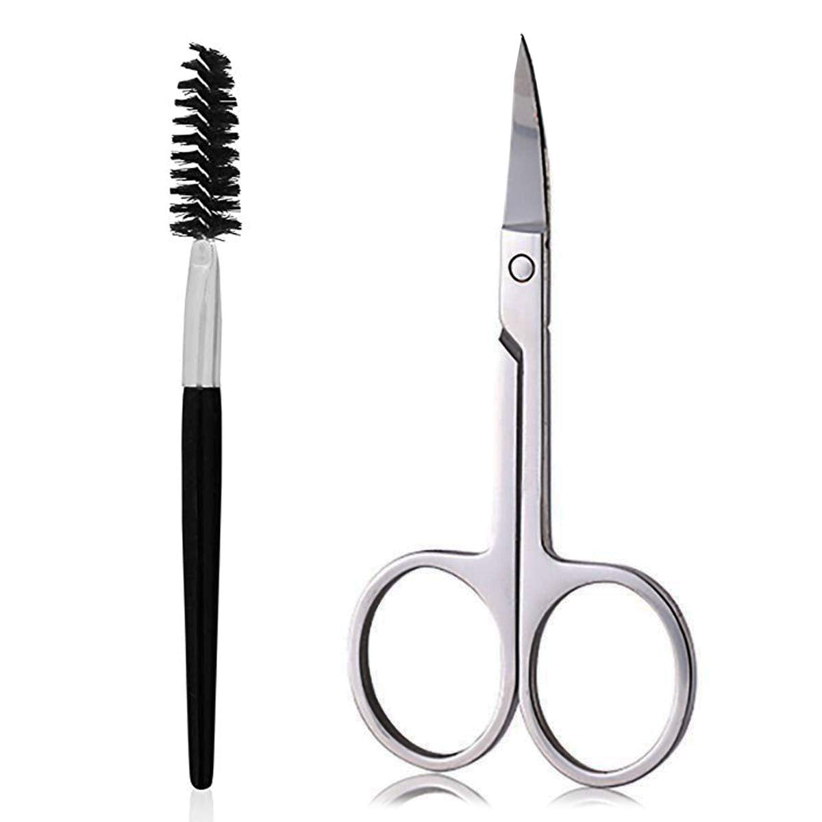 Tijeras curvas AUMELO para cejas en acero inoxidable, precisión duradera