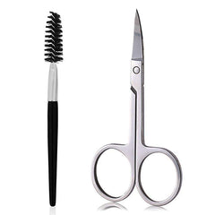 Tijeras curvas AUMELO para cejas en acero inoxidable, precisión duradera