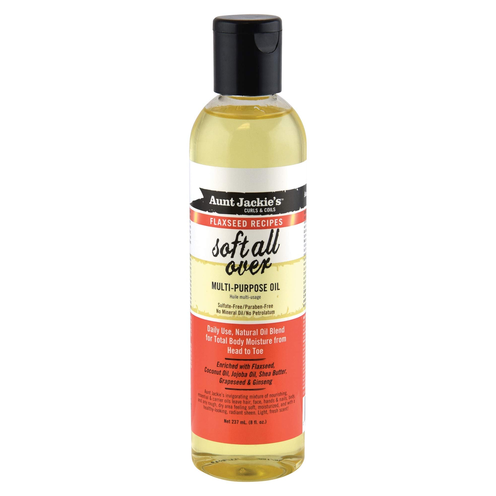 Aunt Jackie's aceite multiuso para cabello y piel, suavizante y humectante.
