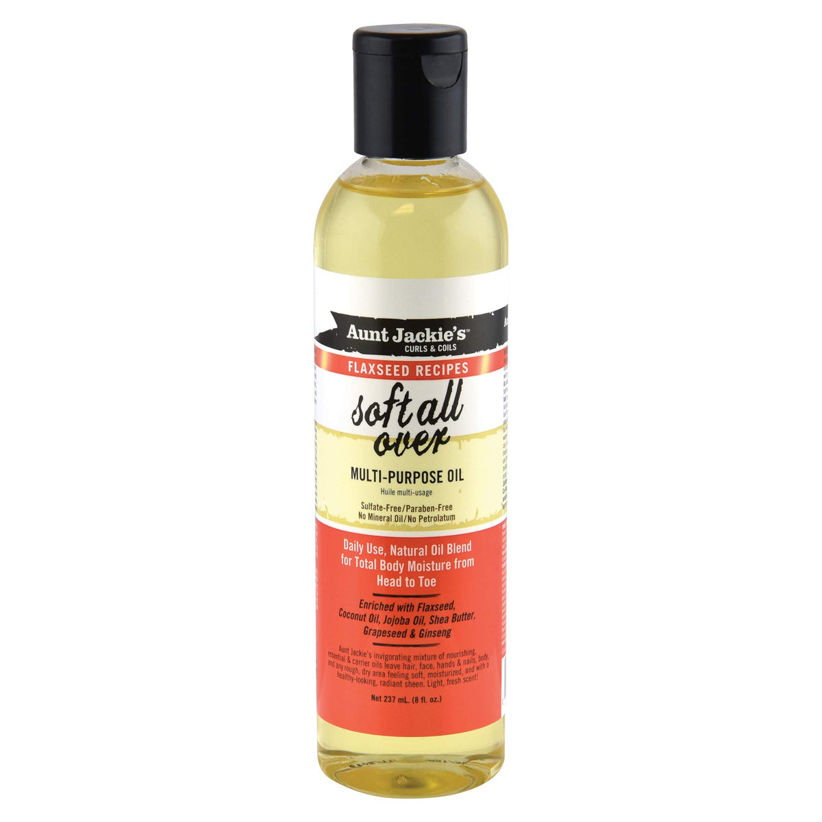 Aunt Jackie's aceite multiuso para cabello y piel, suavizante y humectante.