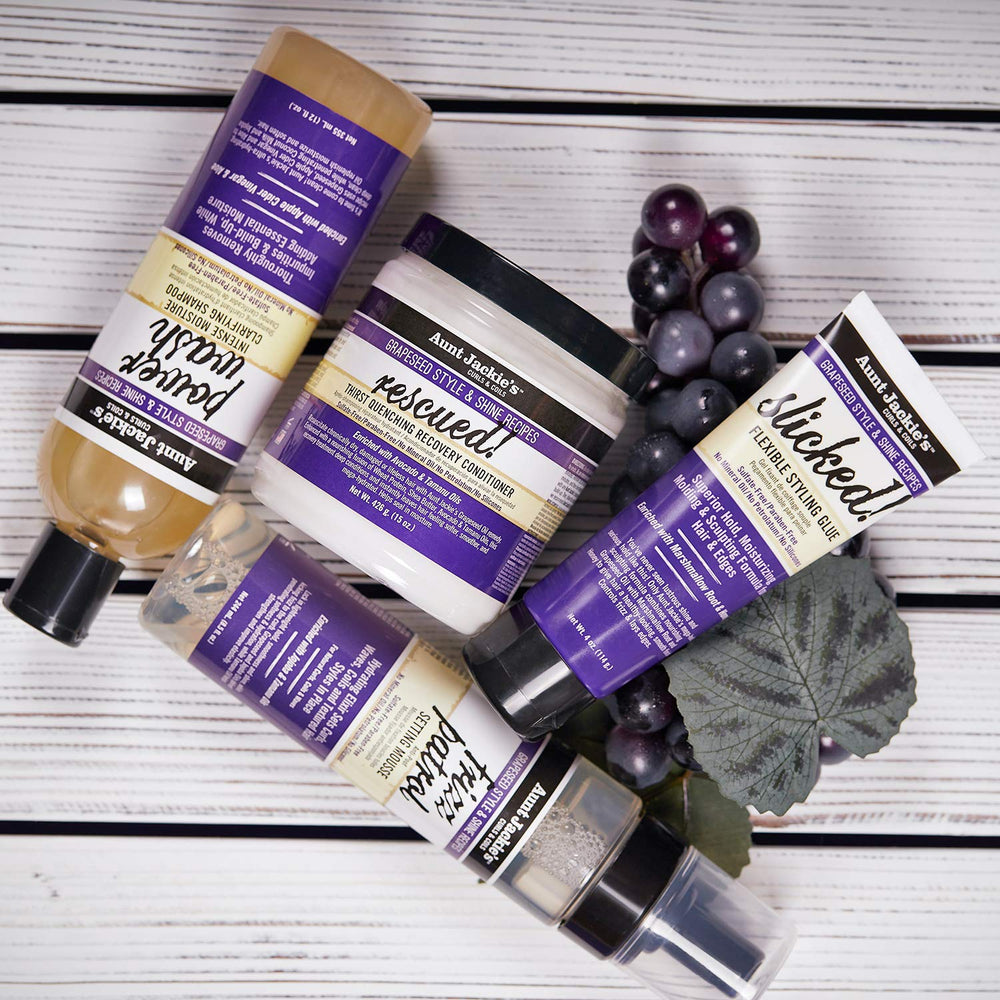 Aunt Jackie's Frizz Patrol: uso diario seguro para peinados definidos.