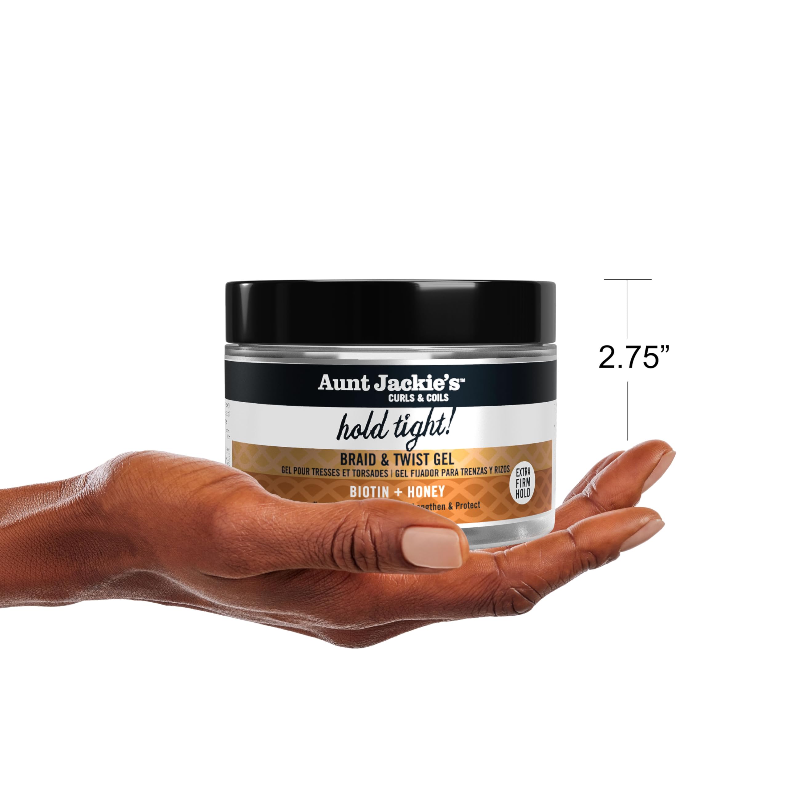 Aunt Jackie's Hold Tight Gel, protección de la humedad para peinados duraderos.
