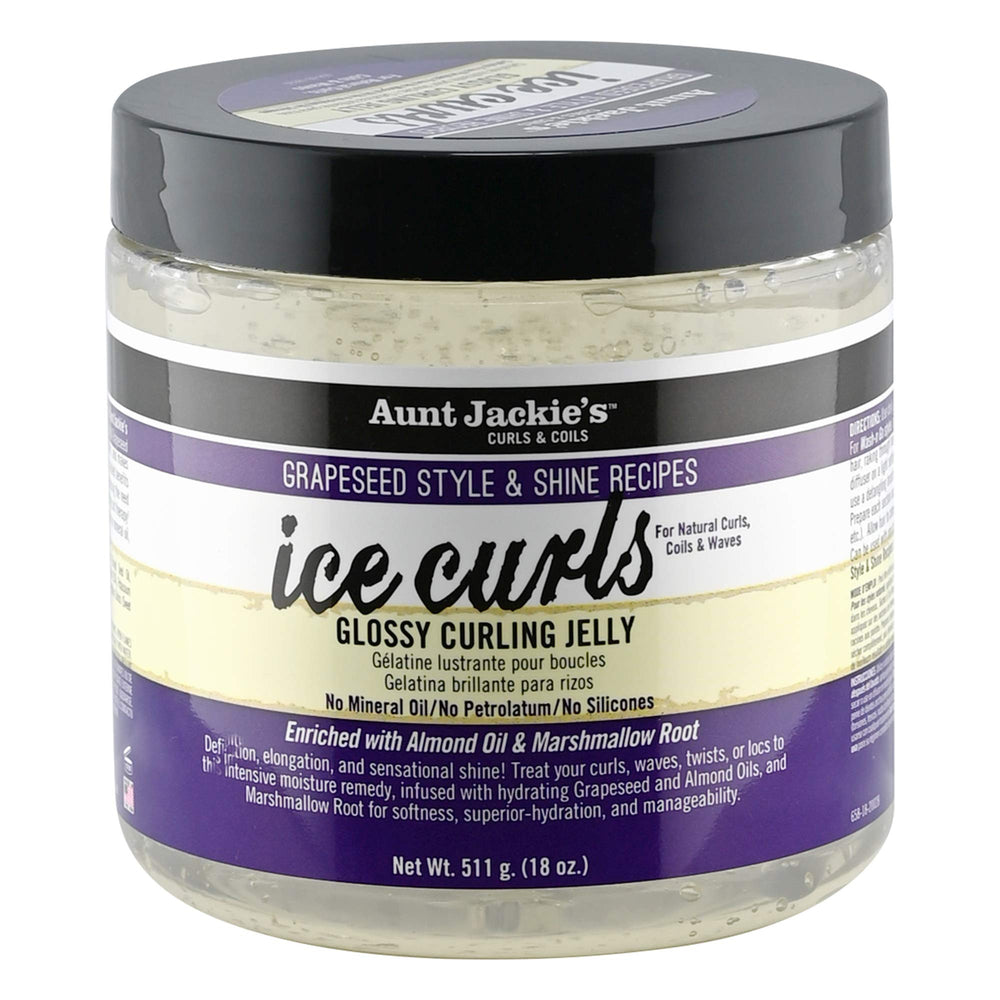 Aunt Jackie's Ice Curls Glossy Jelly bottle for hydrating styling.