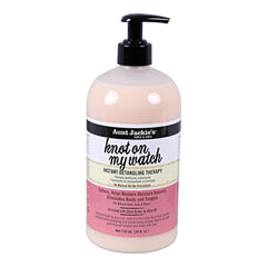 Aunt Jackie's Knot On My Watch, bote desenredante 24oz rosa para rizos suaves y sin nudos