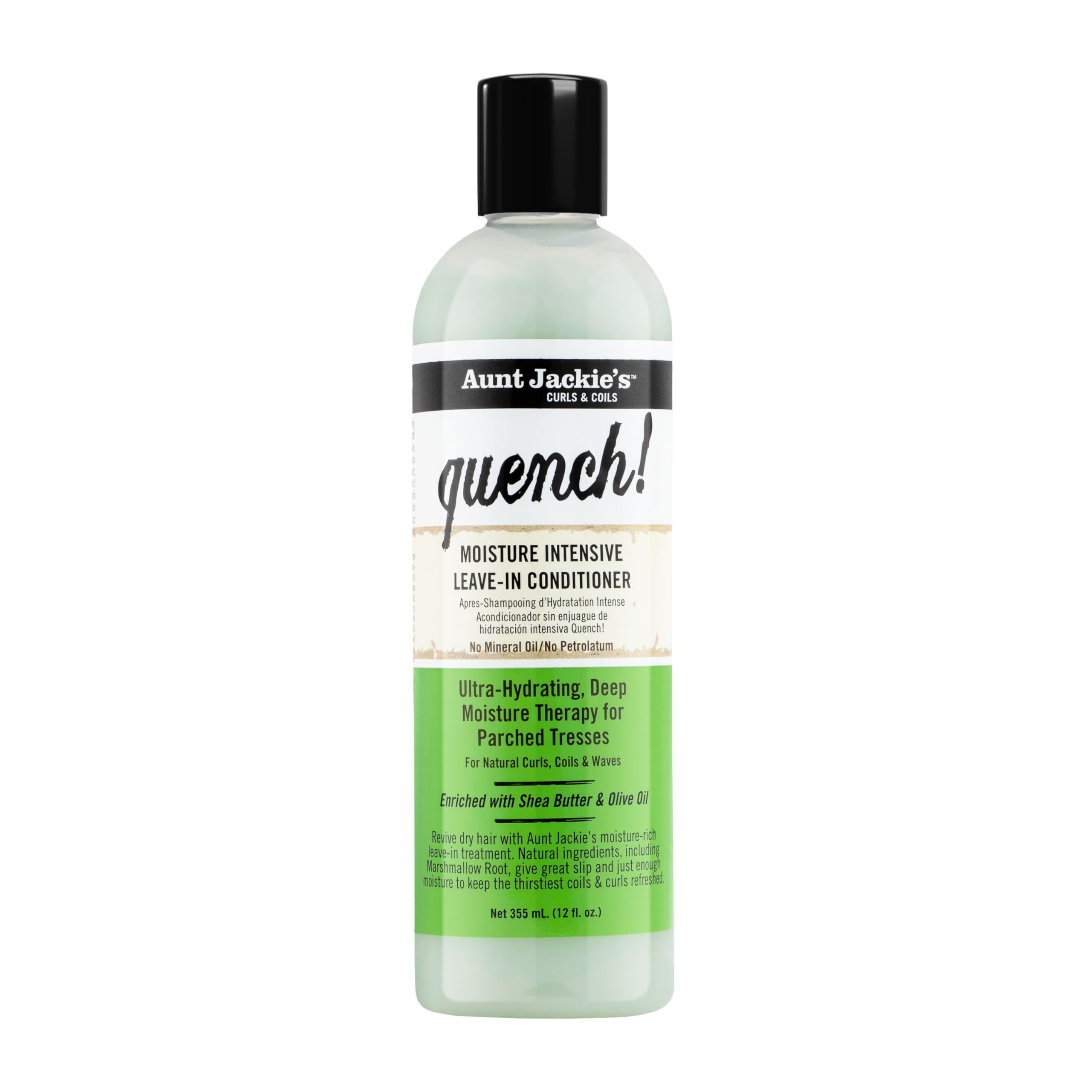 Aunt Jackie's Quench: botella visible para hidratación intensa