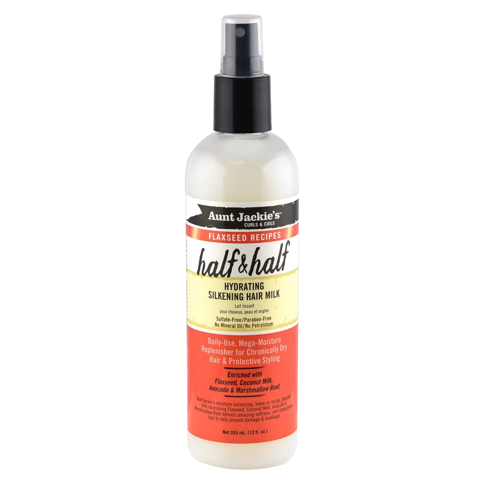 Aunt Jackie's botella de leche capilar hidratante con linaza para hidratar