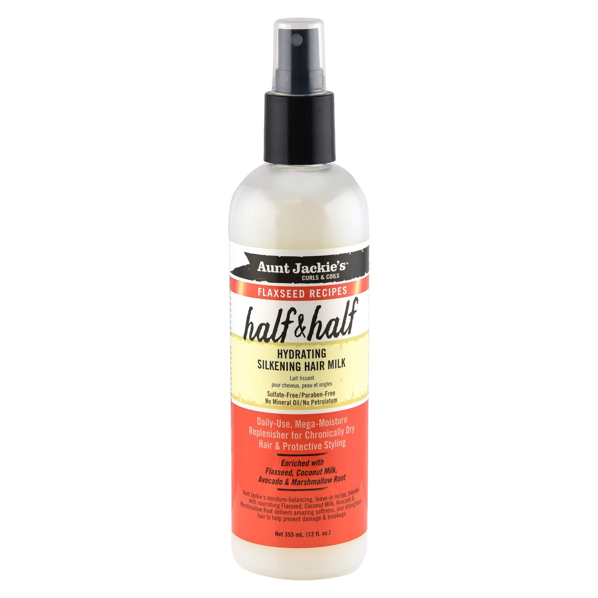 Aunt Jackie's botella de leche capilar hidratante con linaza para hidratar