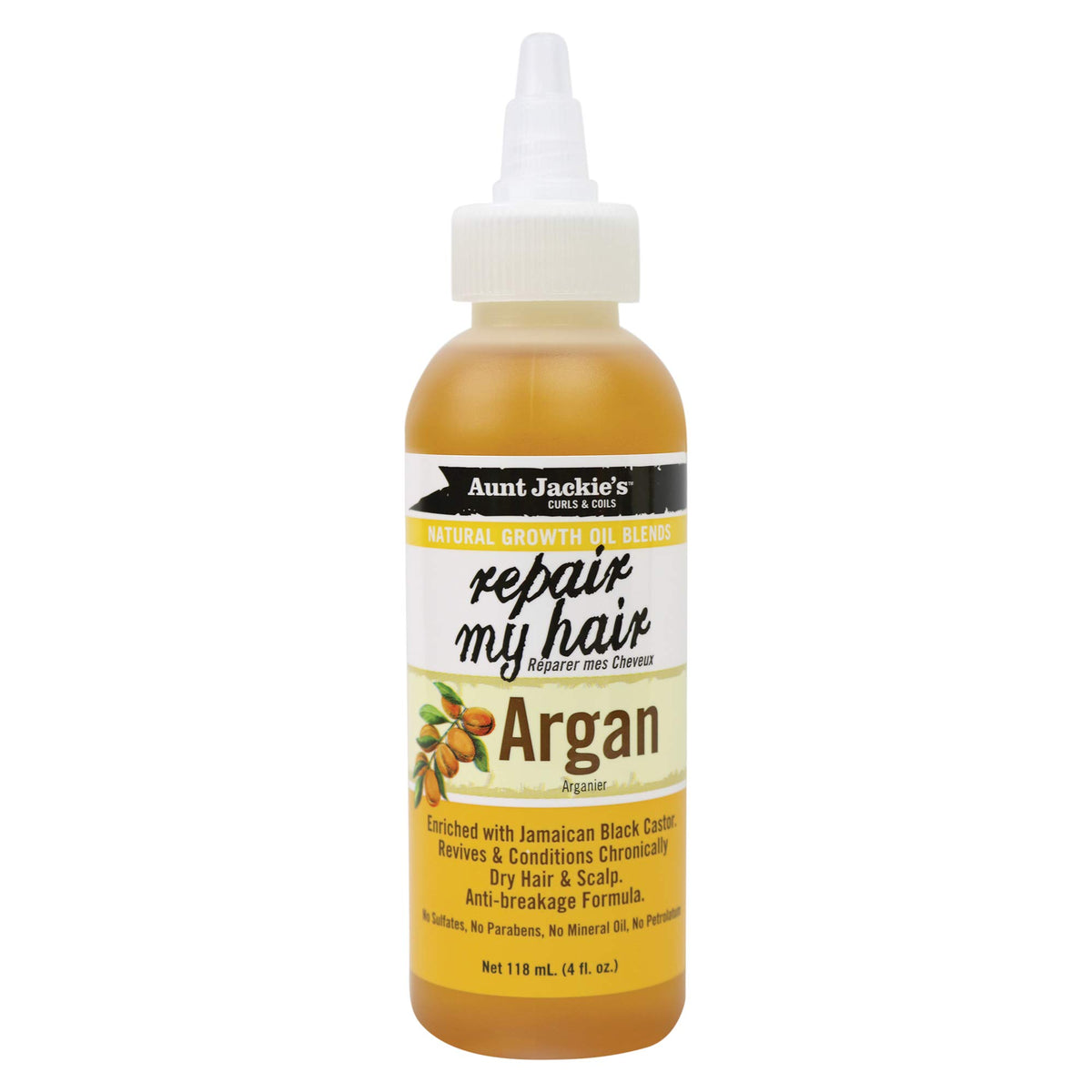 Aunt Jackie's Repair My Hair Argan: bote de aceite que revitaliza cabello seco y añade brillo